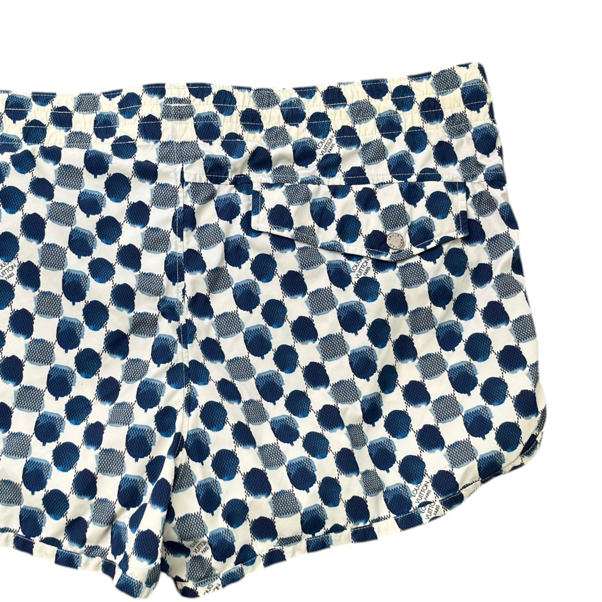 Men's Damier Swim Shorts Blue Size S