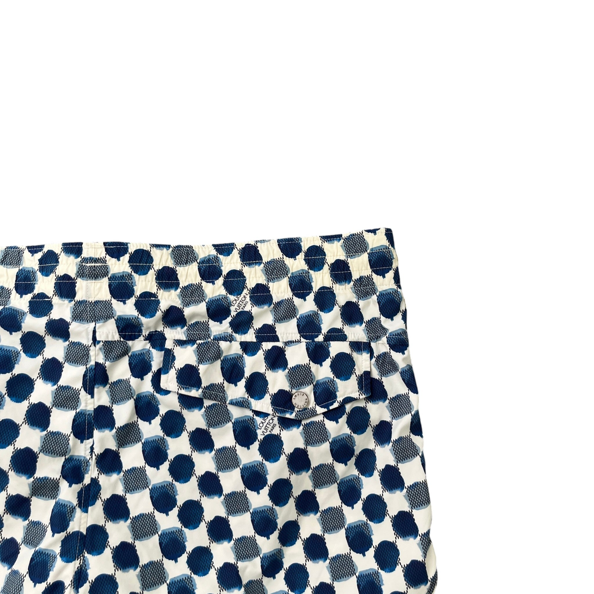 Men's Damier Swim Shorts Blue Size S