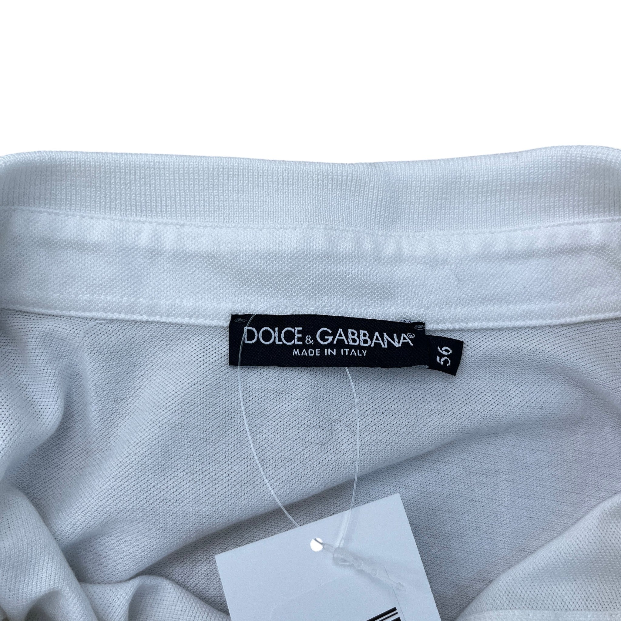 Men's Embroidered Piqué Polo Shirt White Size IT 56 / UK XXXL