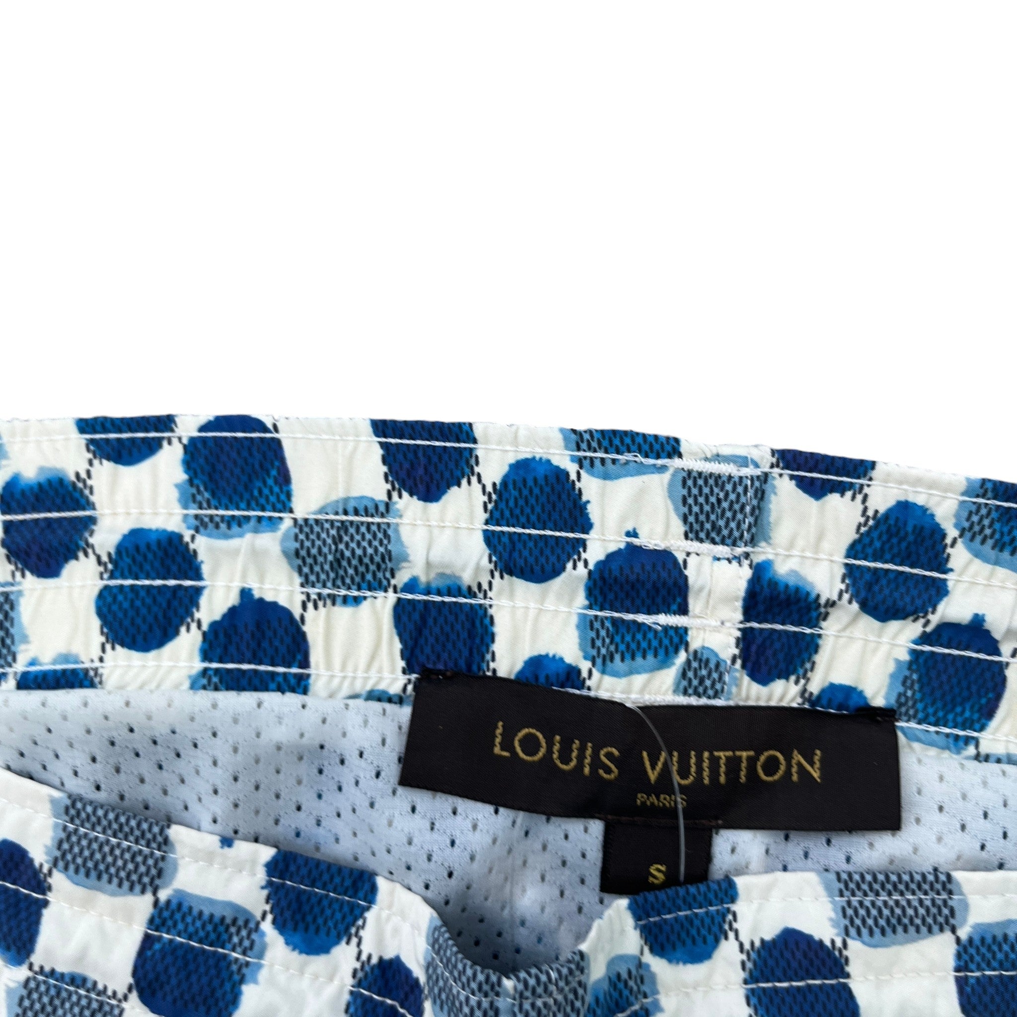 Men's Damier Swim Shorts Blue Size S