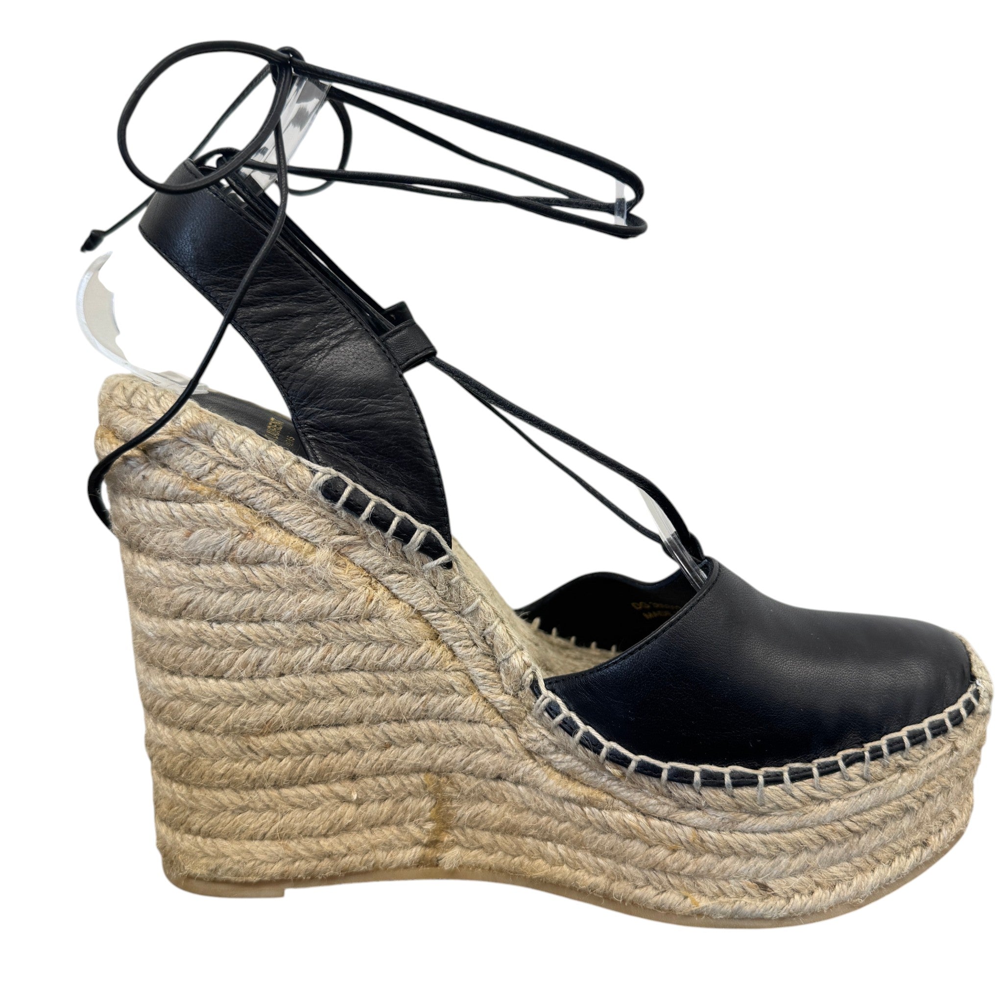 Women's Platform Wedge Espadrilles Black Size EU 39 / UK 6