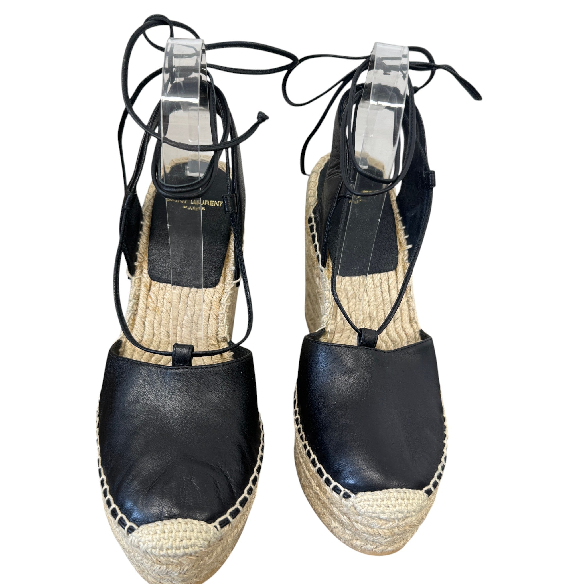 Women's Platform Wedge Espadrilles Black Size EU 39 / UK 6