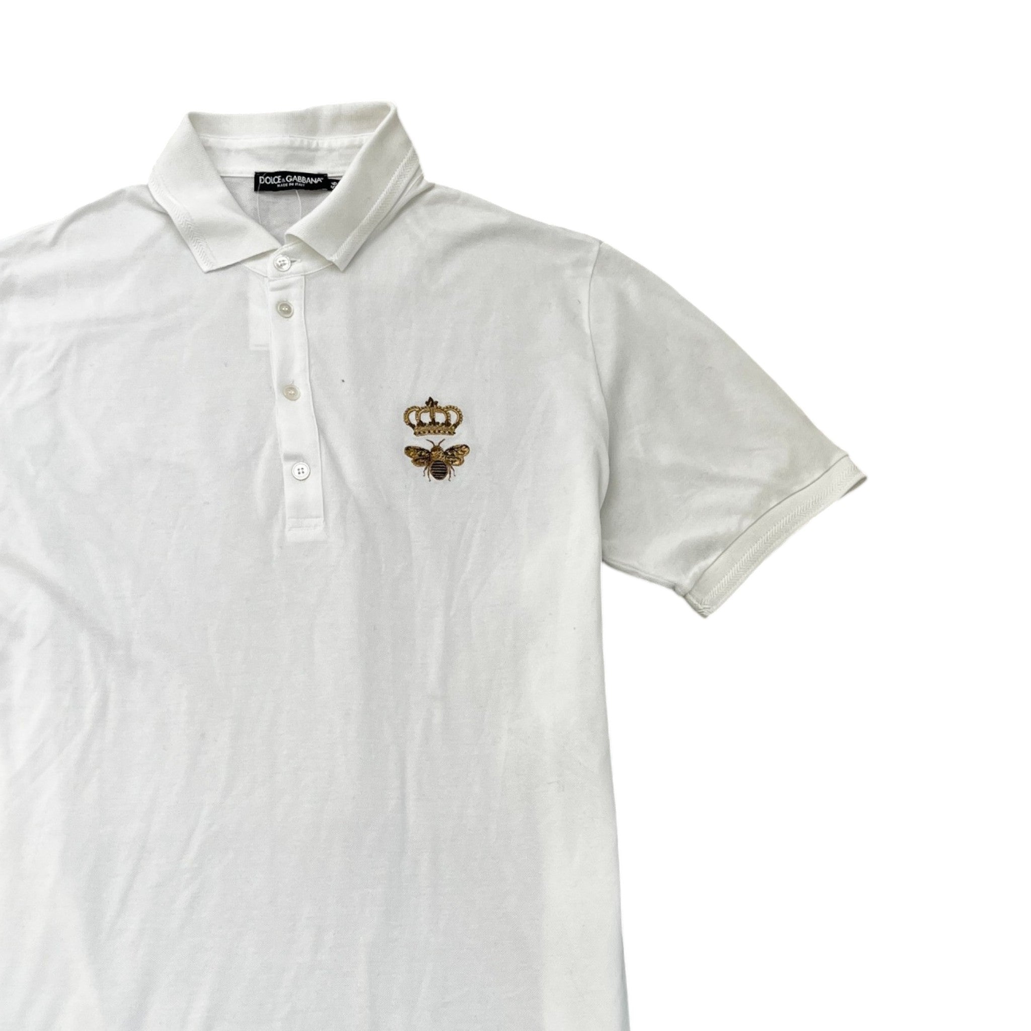 Men's Embroidered Piqué Polo Shirt White Size IT 56 / UK XXXL