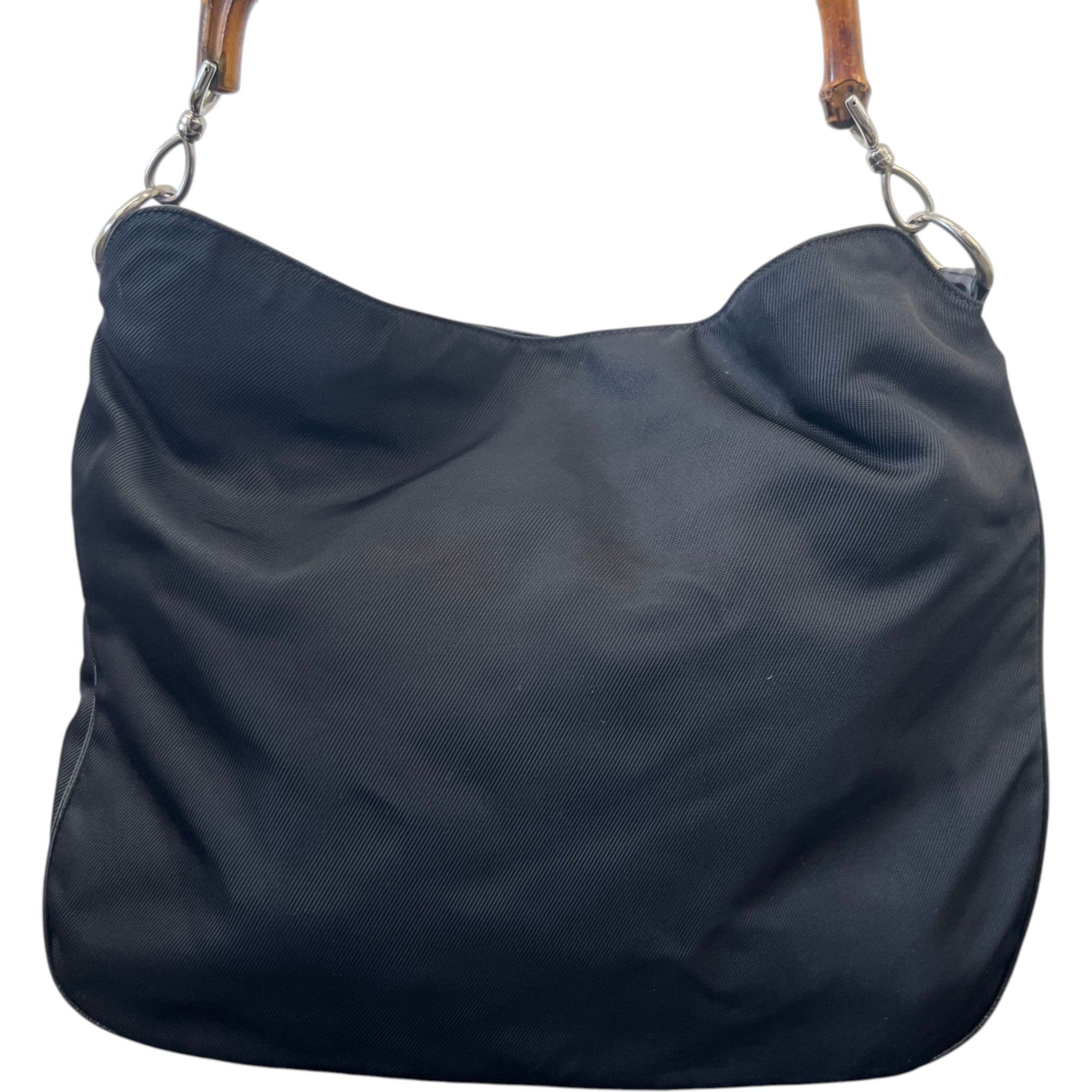 Women's Bamboo Nylon Hobo Bag Black