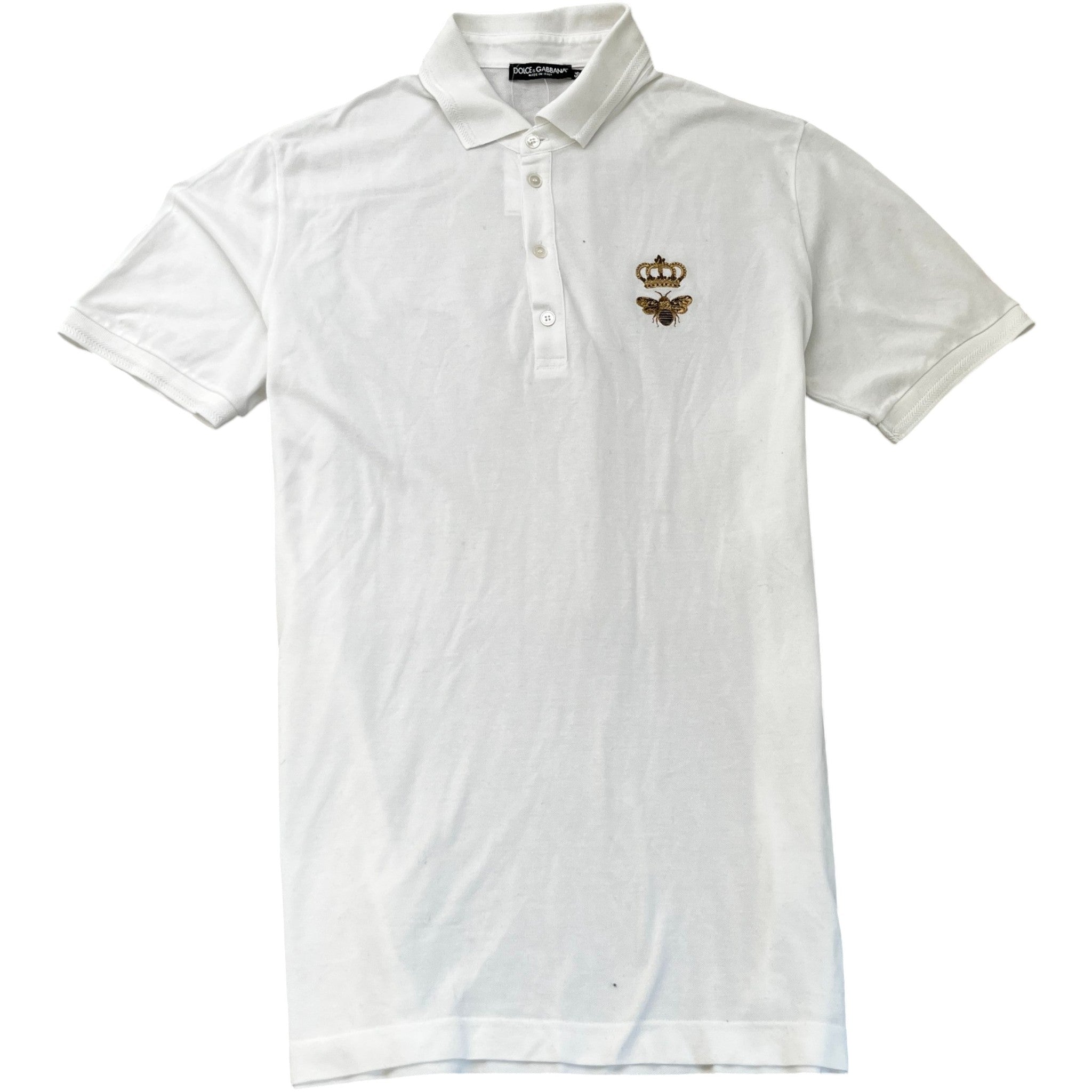 Men's Embroidered Piqué Polo Shirt White Size IT 56 / UK XXXL