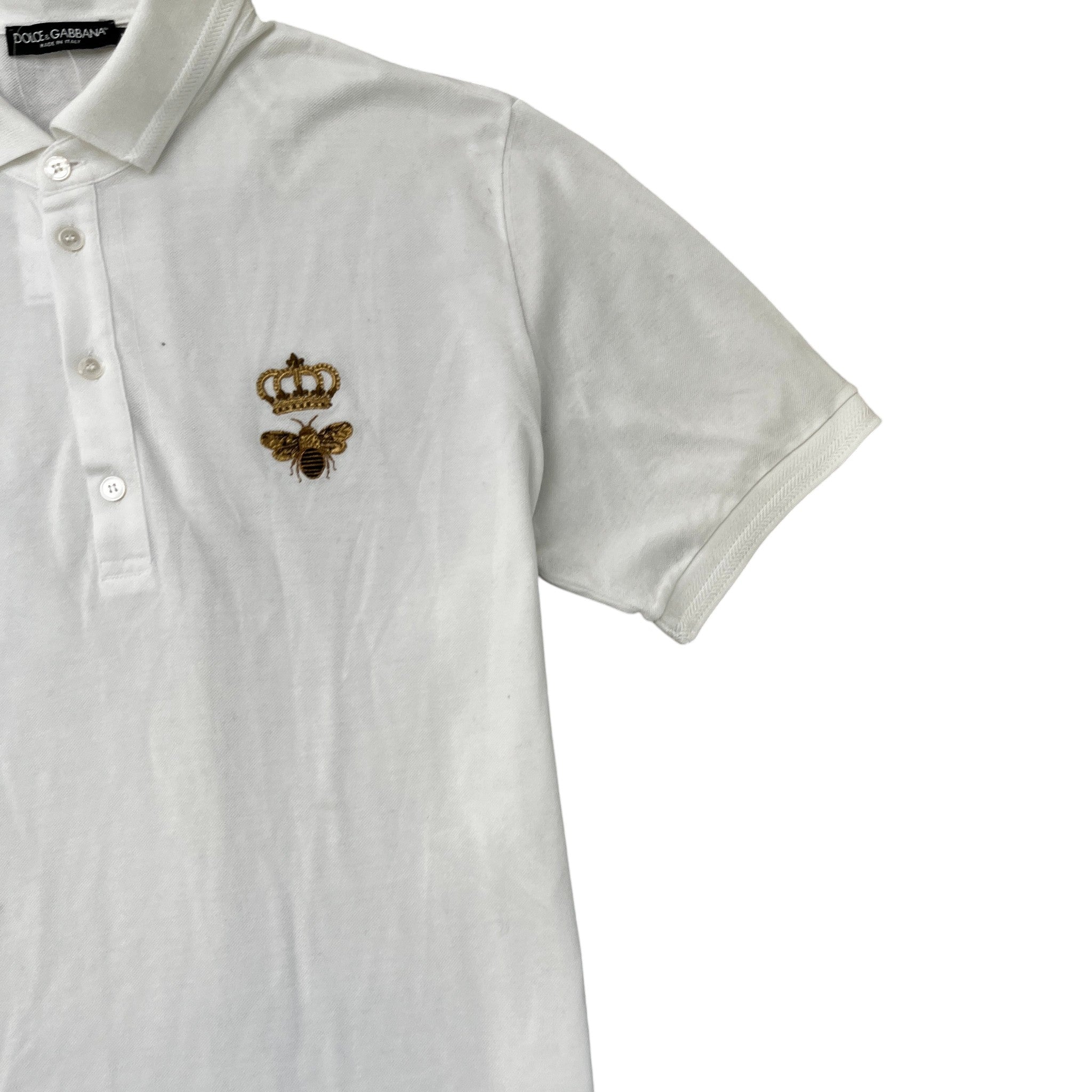 Men's Embroidered Piqué Polo Shirt White Size IT 56 / UK XXXL