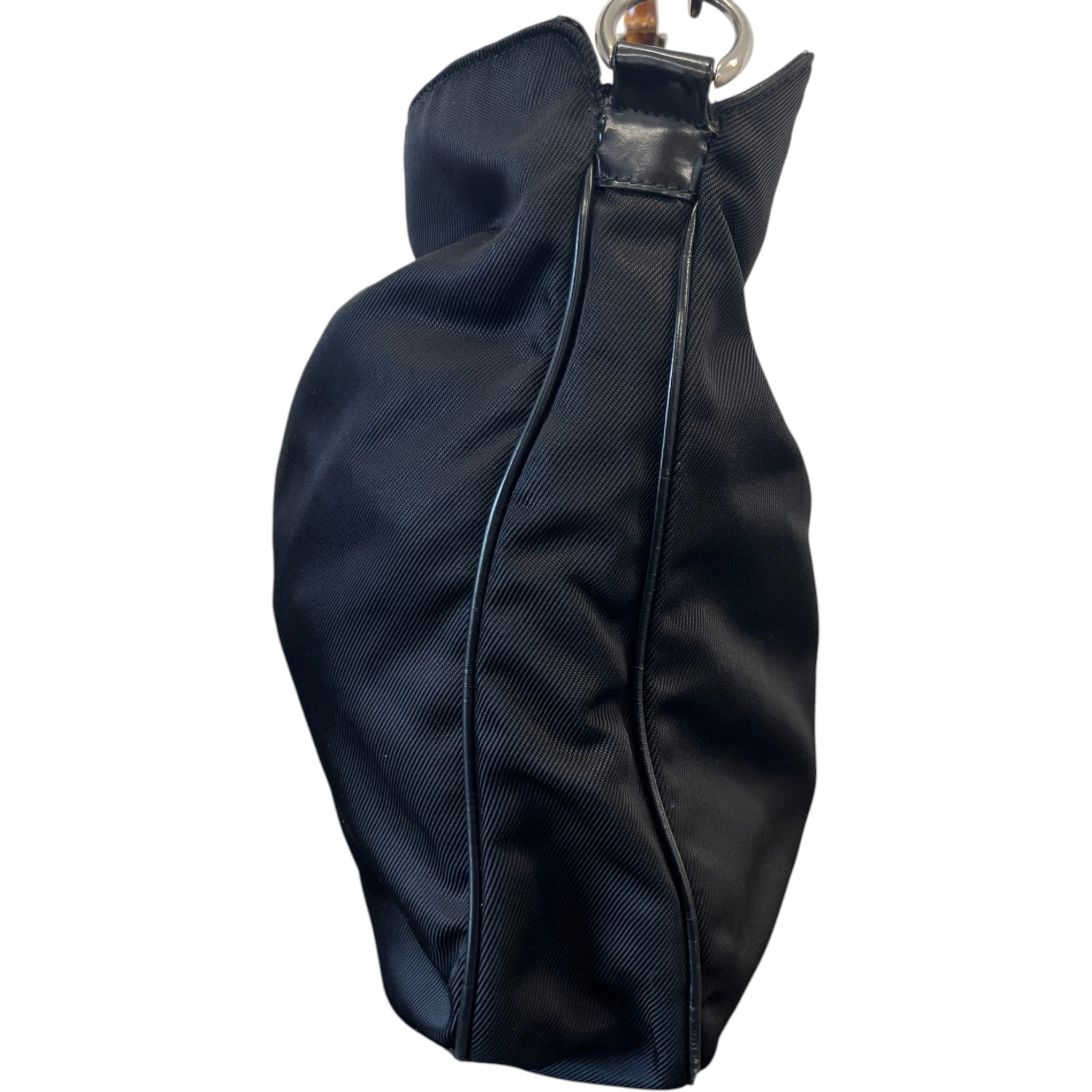 Women's Bamboo Nylon Hobo Bag Black