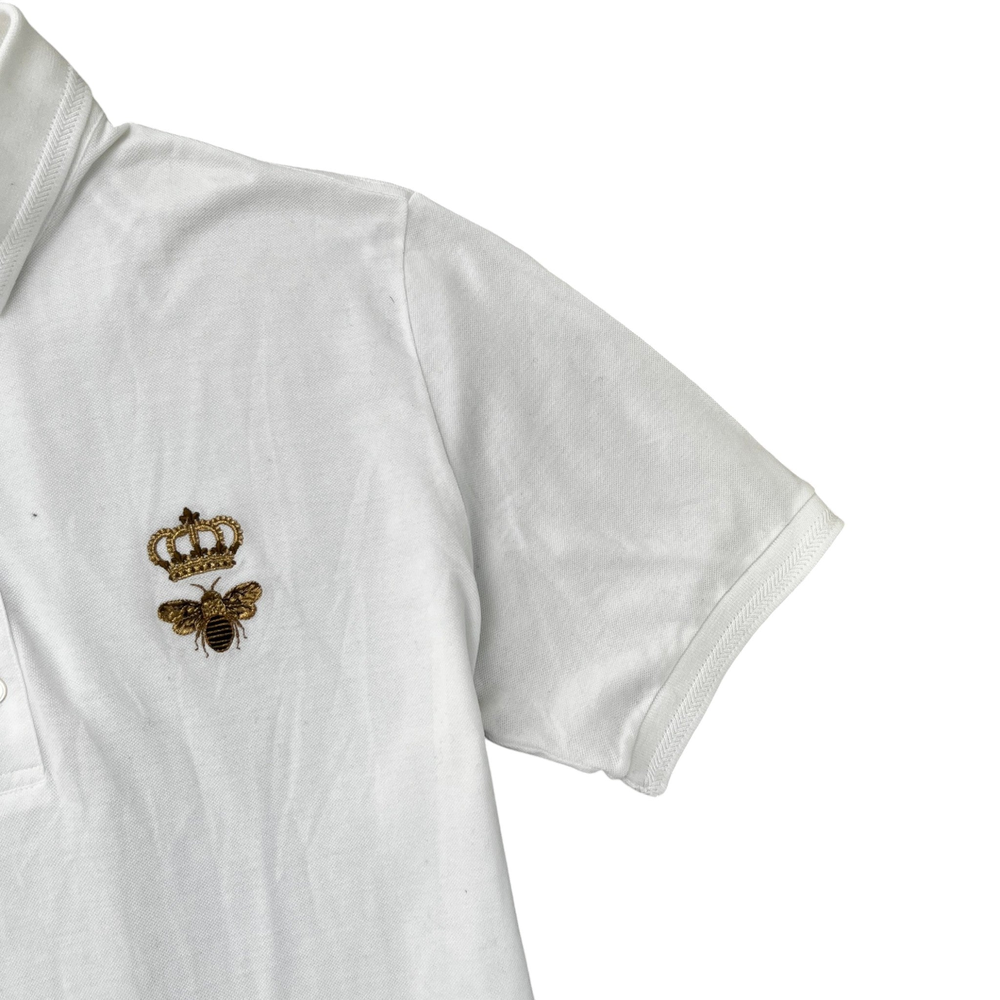 Men's Embroidered Piqué Polo Shirt White Size IT 56 / UK XXXL