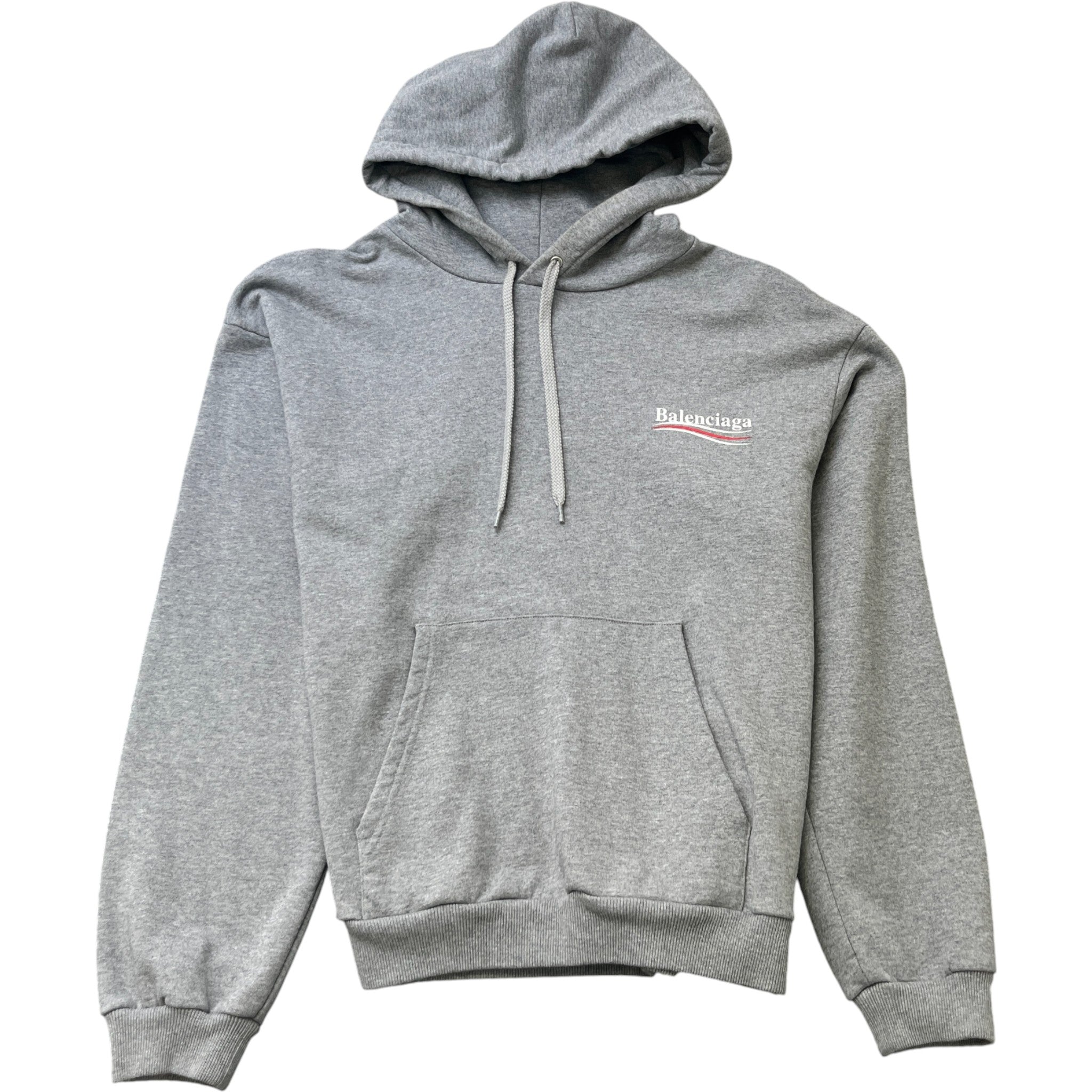 Men's Political Logo Hoodie Grey Size L