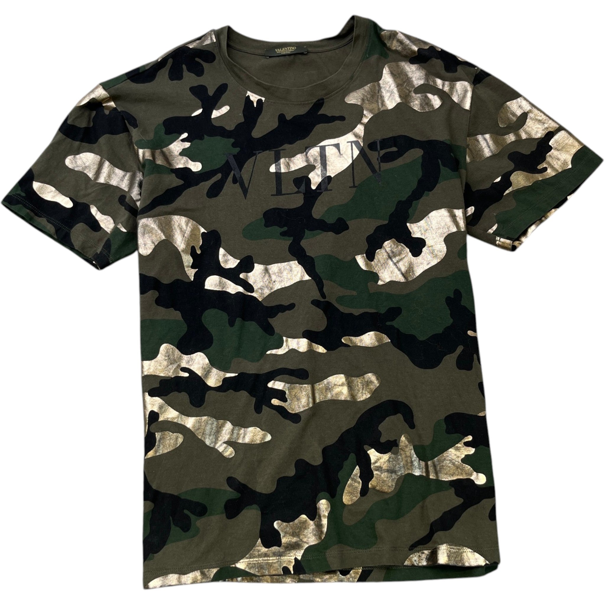 Men's Camouflage Print T-Shirt Khaki Size M