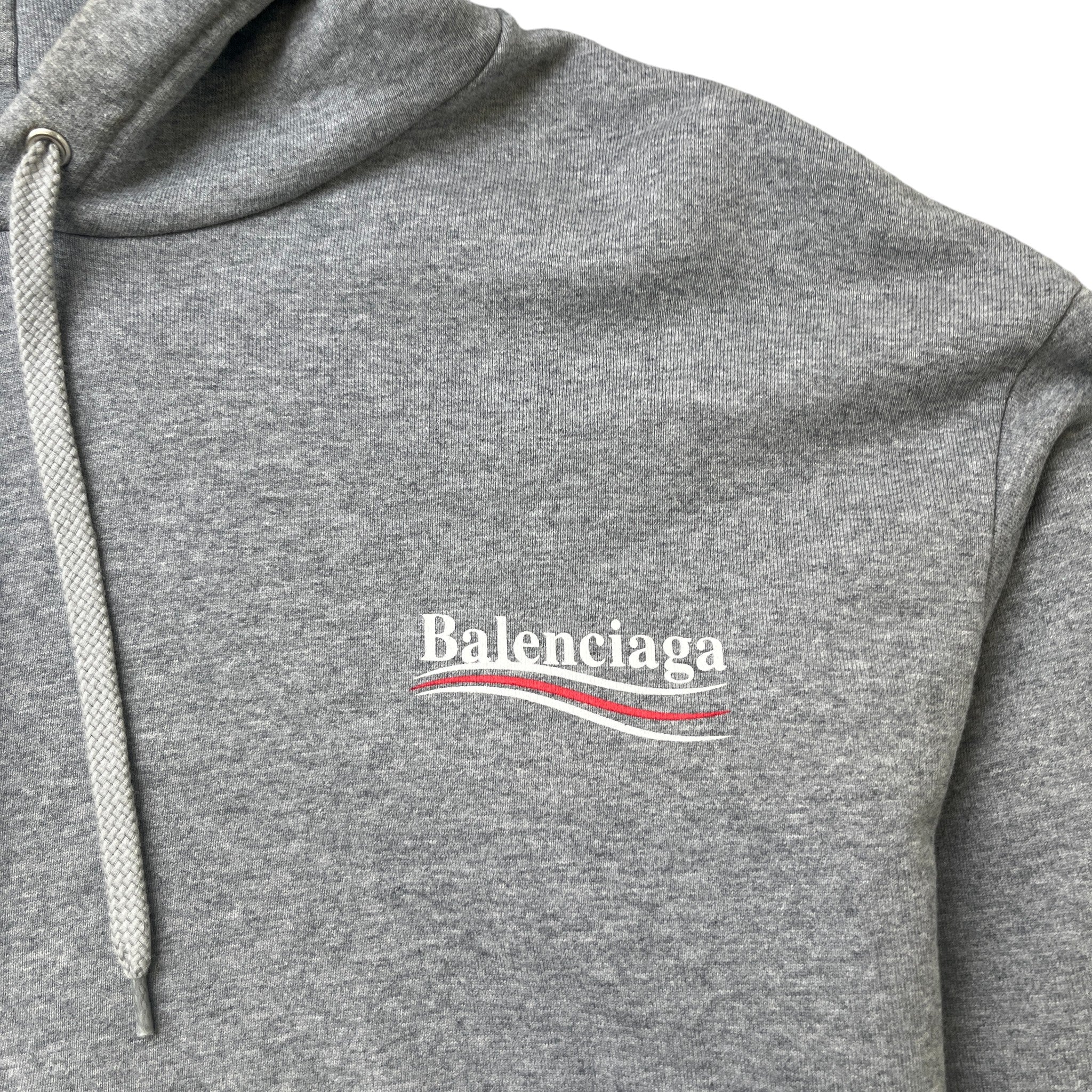 Men's Political Logo Hoodie Grey Size L