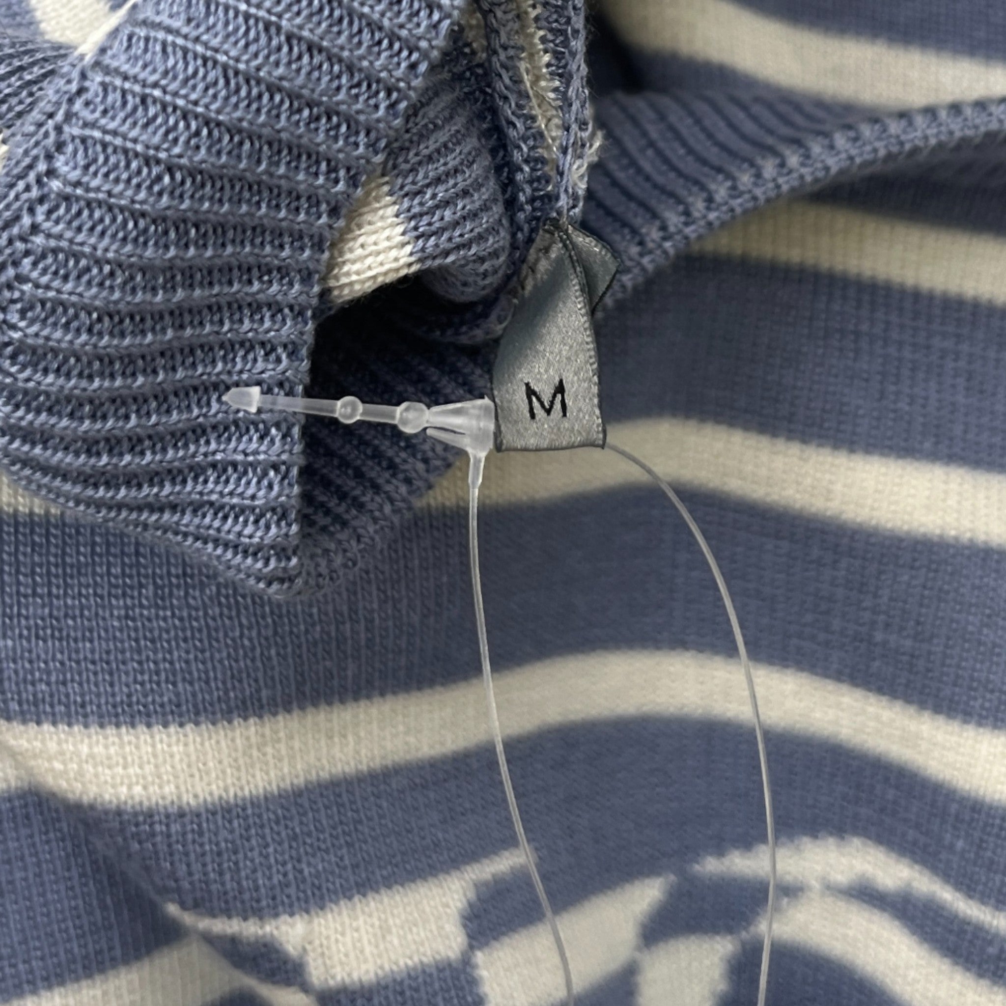 Men's Stripe Logo Print T-Shirt Blue Size M