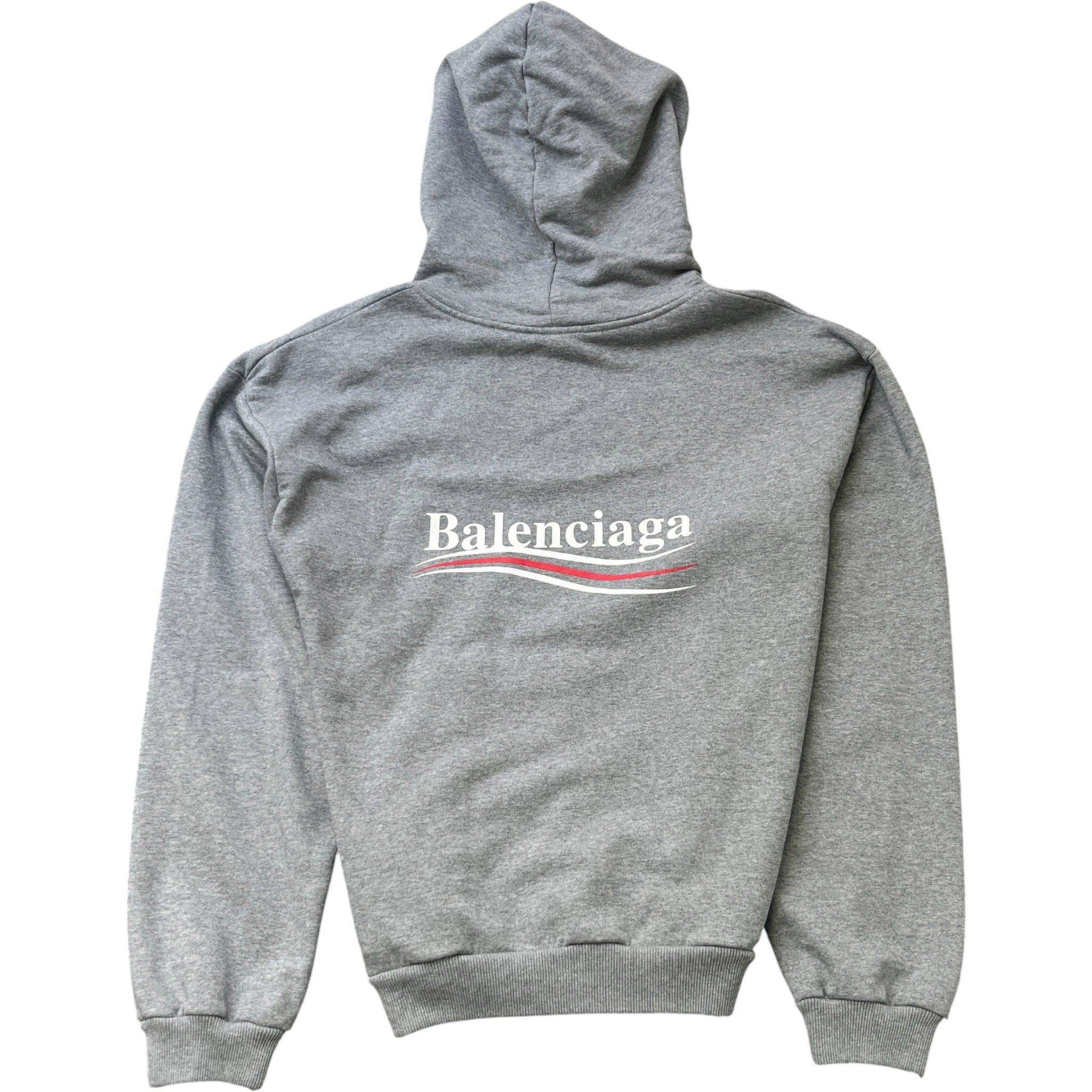 Men's Political Logo Hoodie Grey Size L