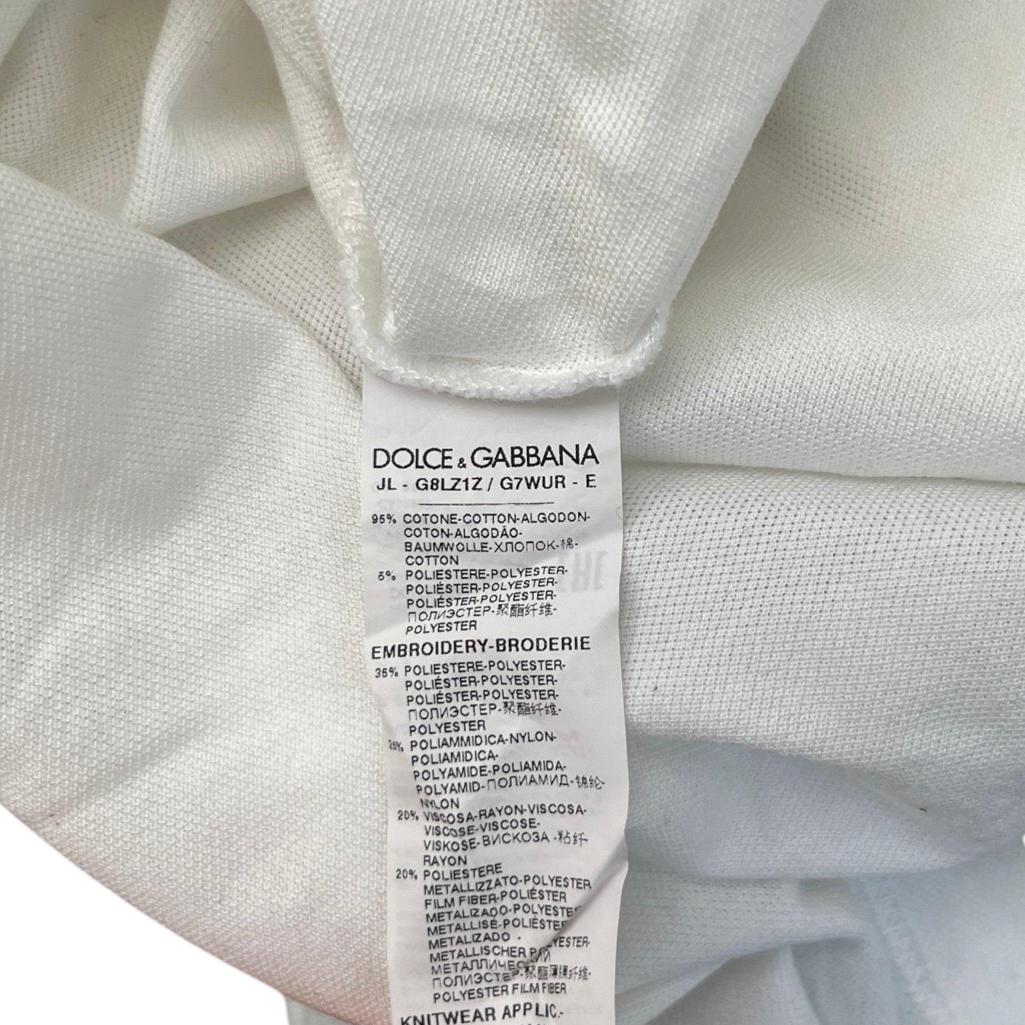 Men's Embroidered Piqué Polo Shirt White Size IT 56 / UK XXXL