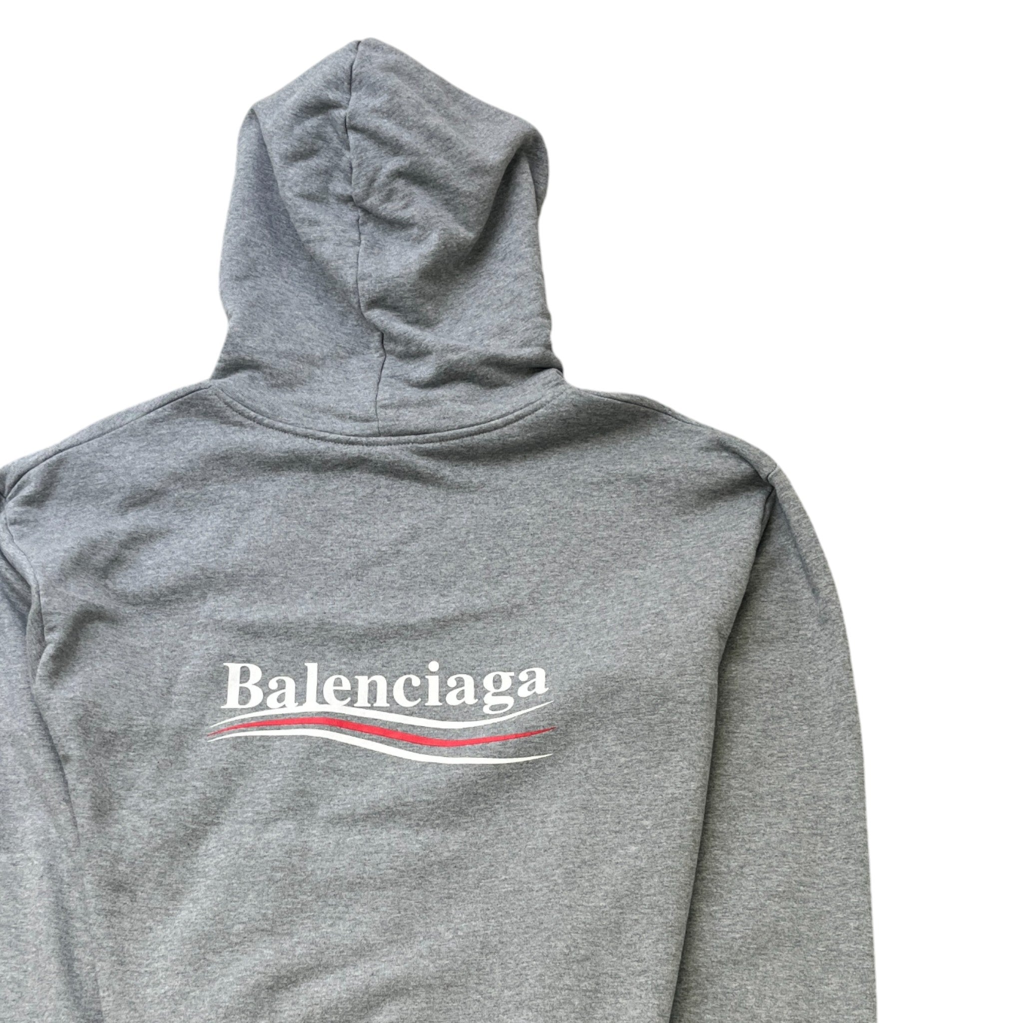 Men's Political Logo Hoodie Grey Size L