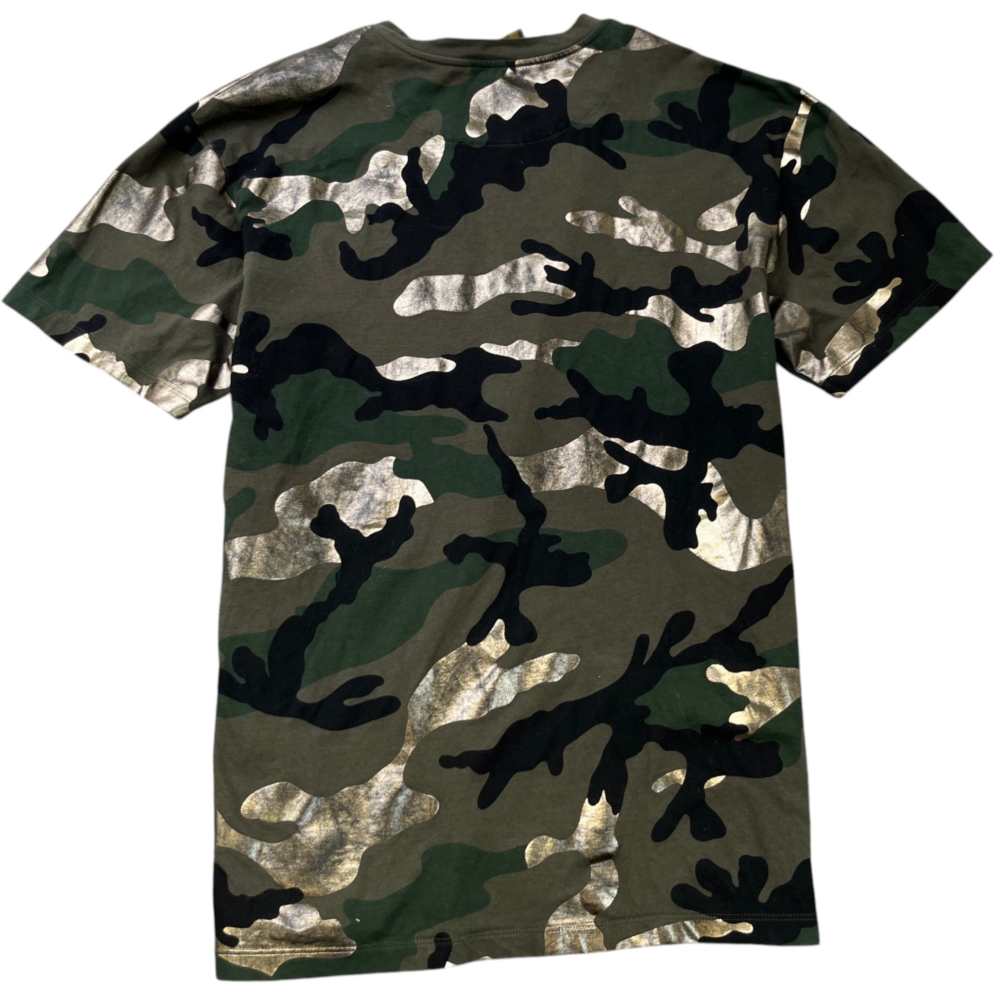 Men's Camouflage Print T-Shirt Khaki Size M