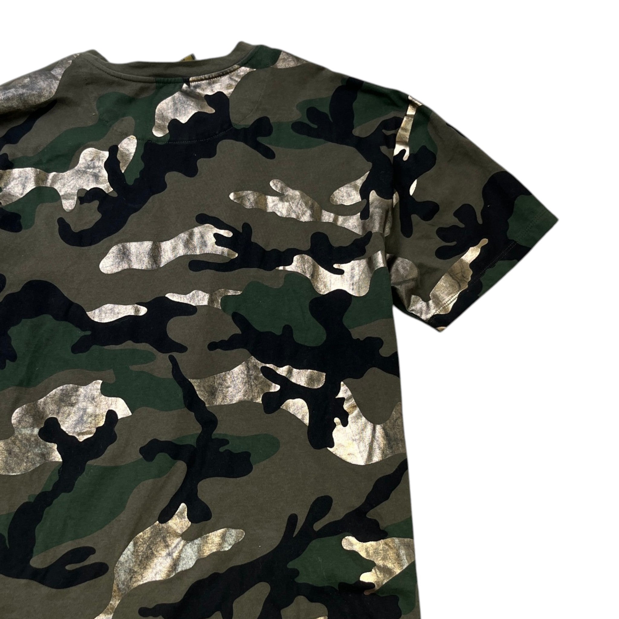 Men's Camouflage Print T-Shirt Khaki Size M