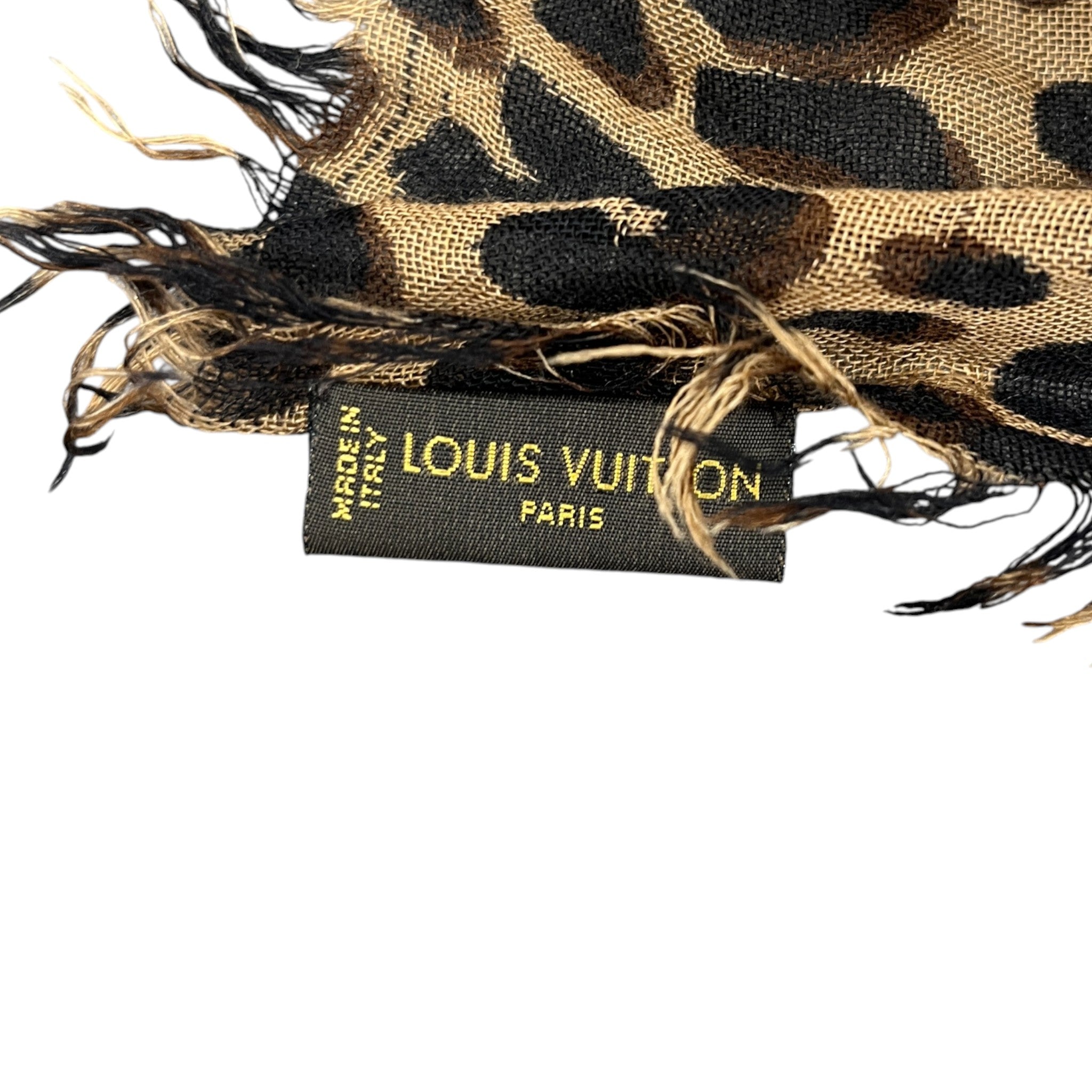 Women's Leopard Print Logo Scarf Brown