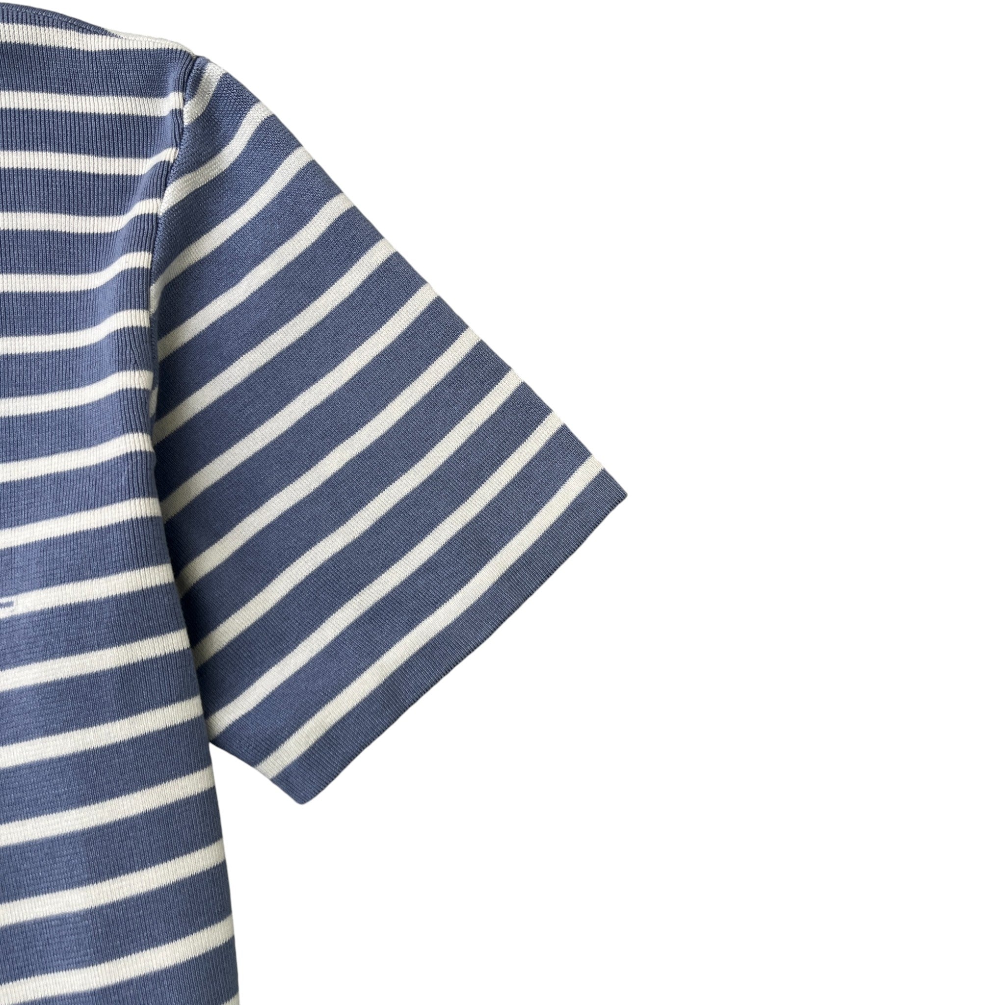 Men's Stripe Logo Print T-Shirt Blue Size M