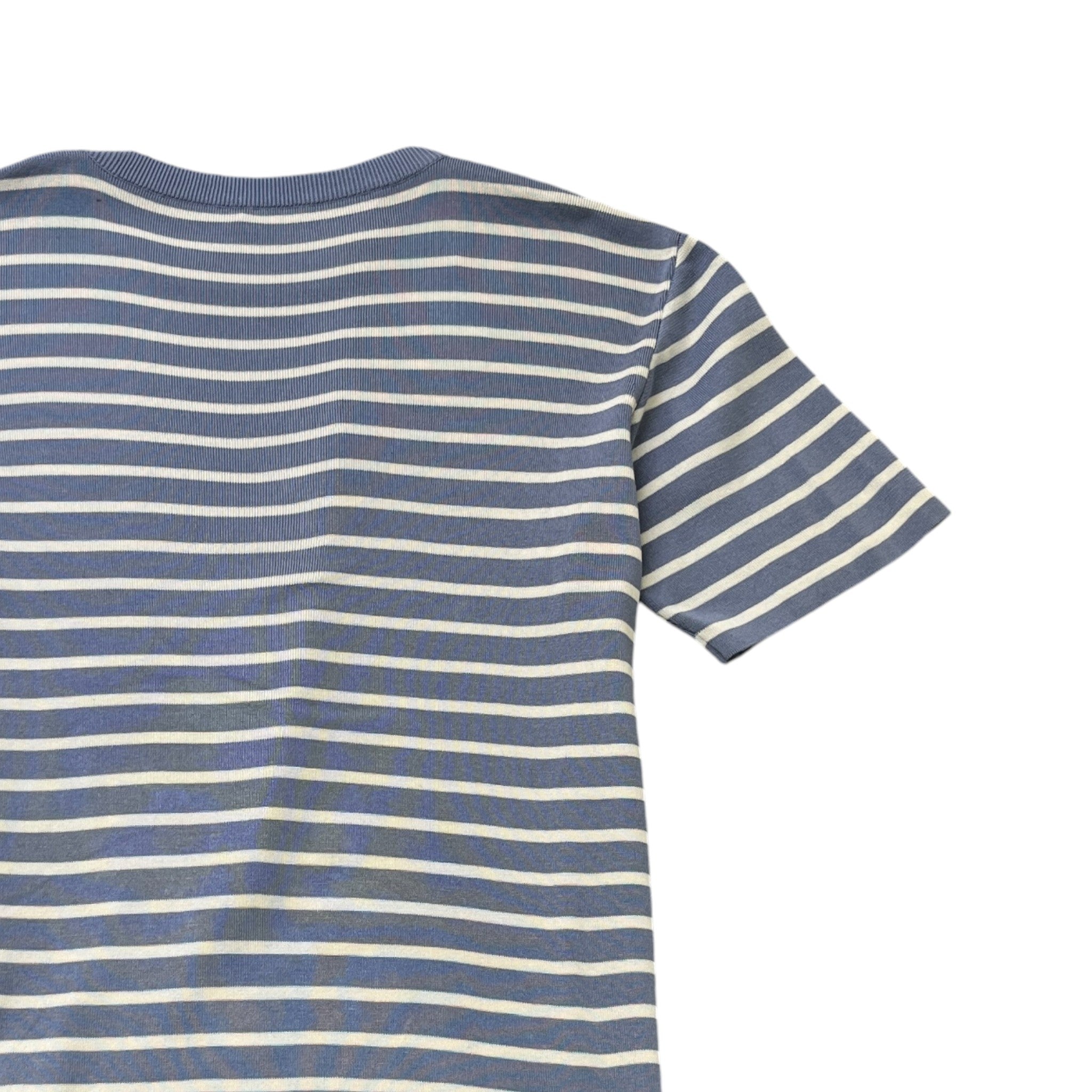 Men's Stripe Logo Print T-Shirt Blue Size M