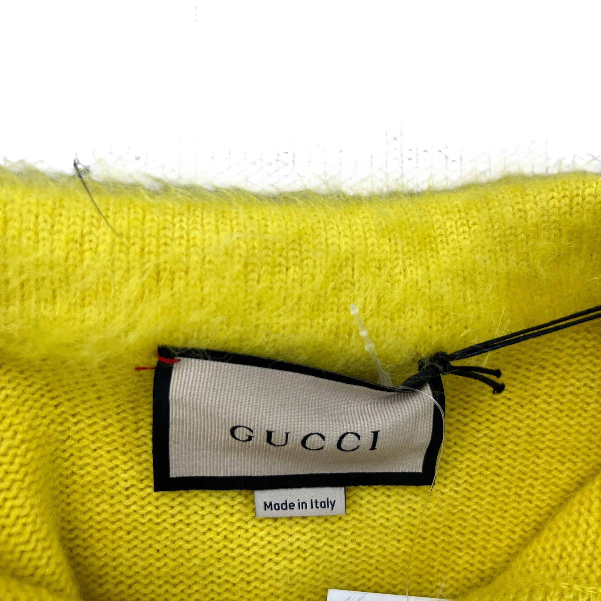 Women's Mohair Crystal-Embellished Logo Polo Polo Shirt Yellow Size M
