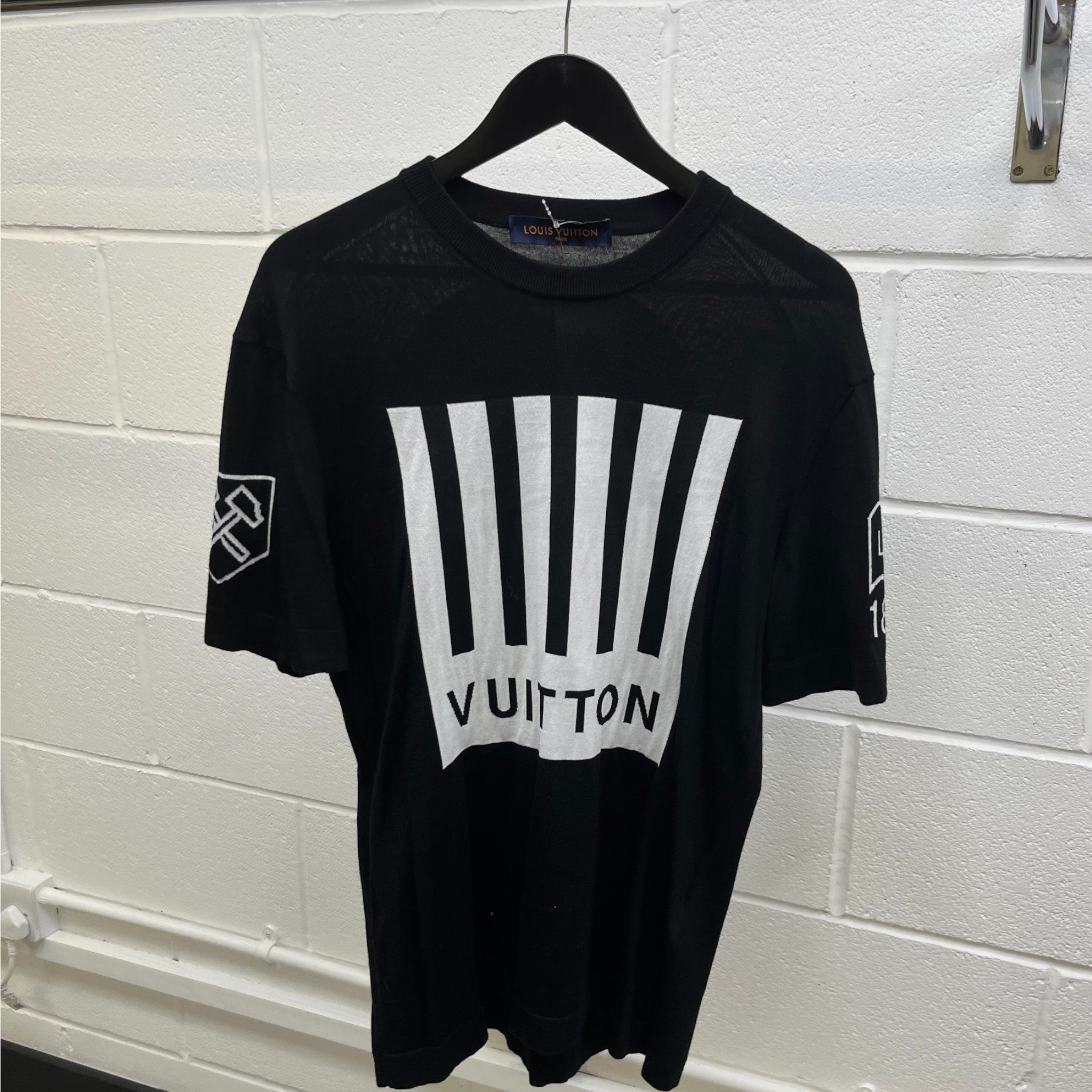 Men's Barcode Logo T-Shirt Black Size M