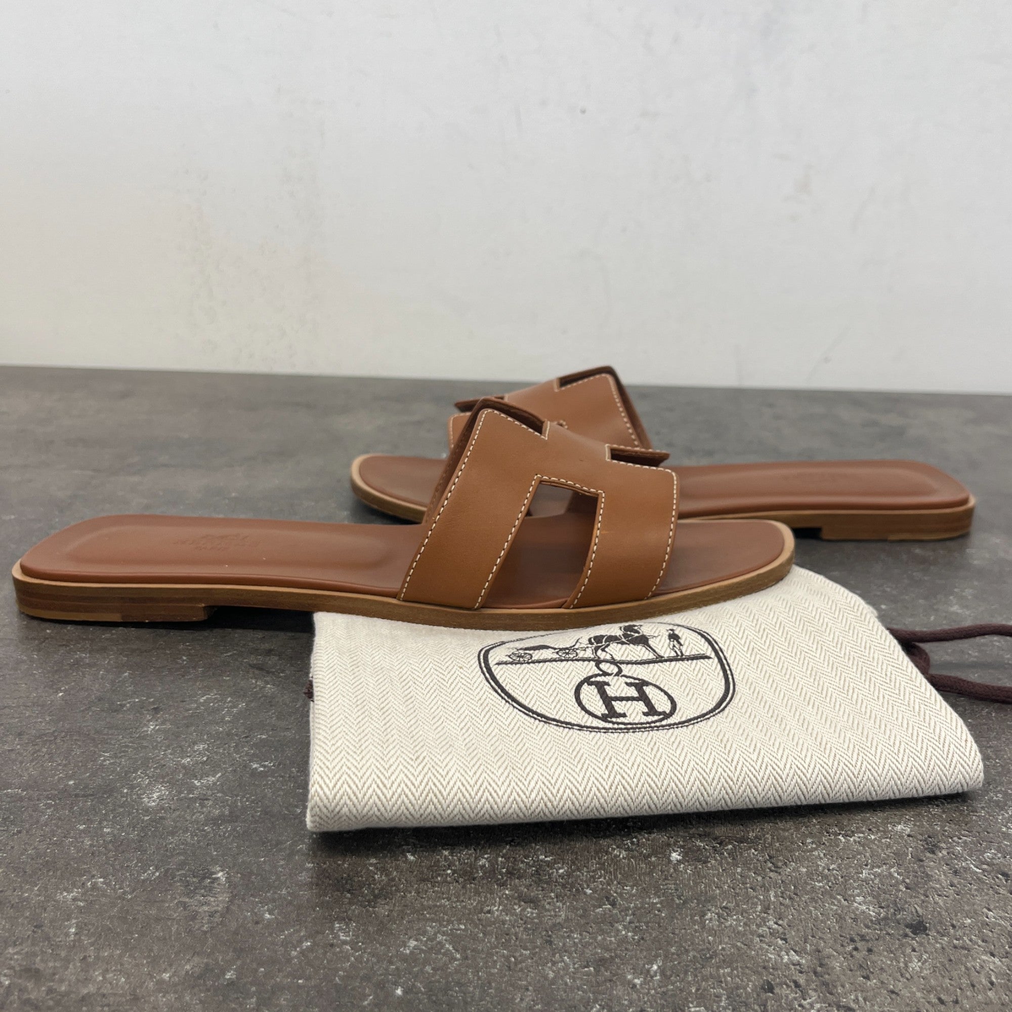 Women's Oran Gold Slides Tan Size EU 40 / UK 7