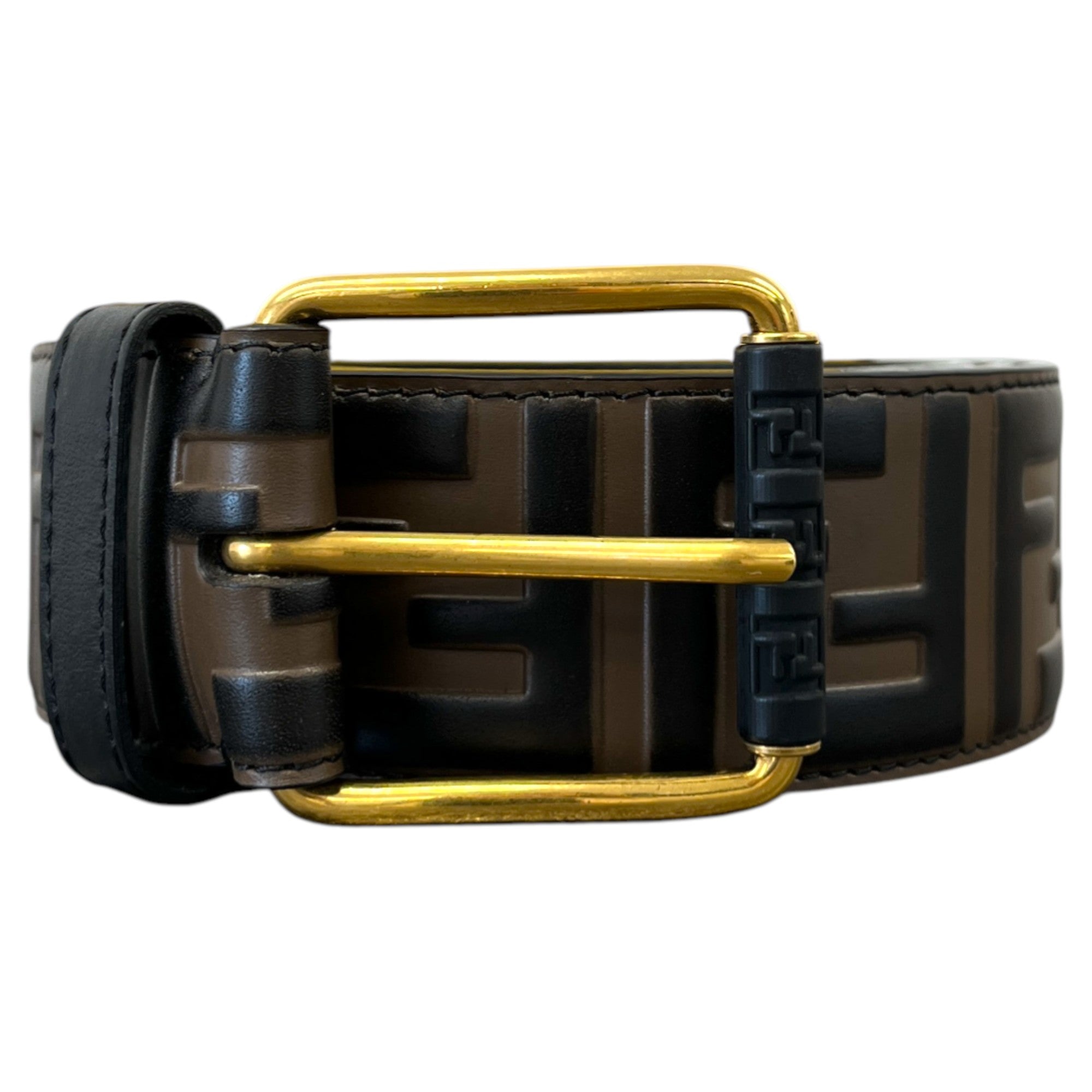 Men's Ff Logo Belt Brown Size Waist 38"