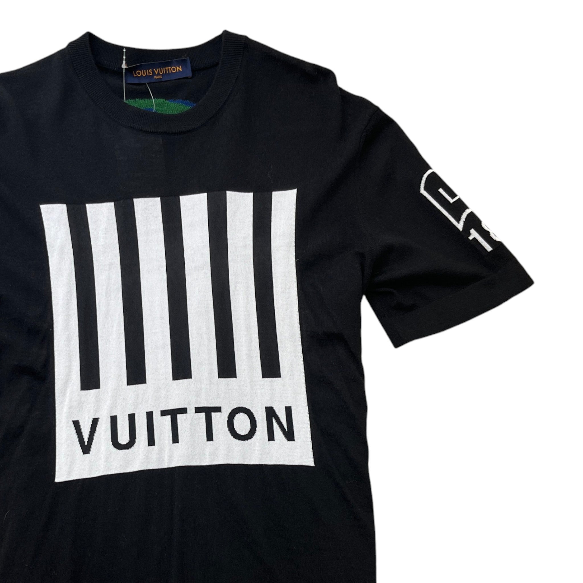 Men's Barcode Logo T-Shirt Black Size M