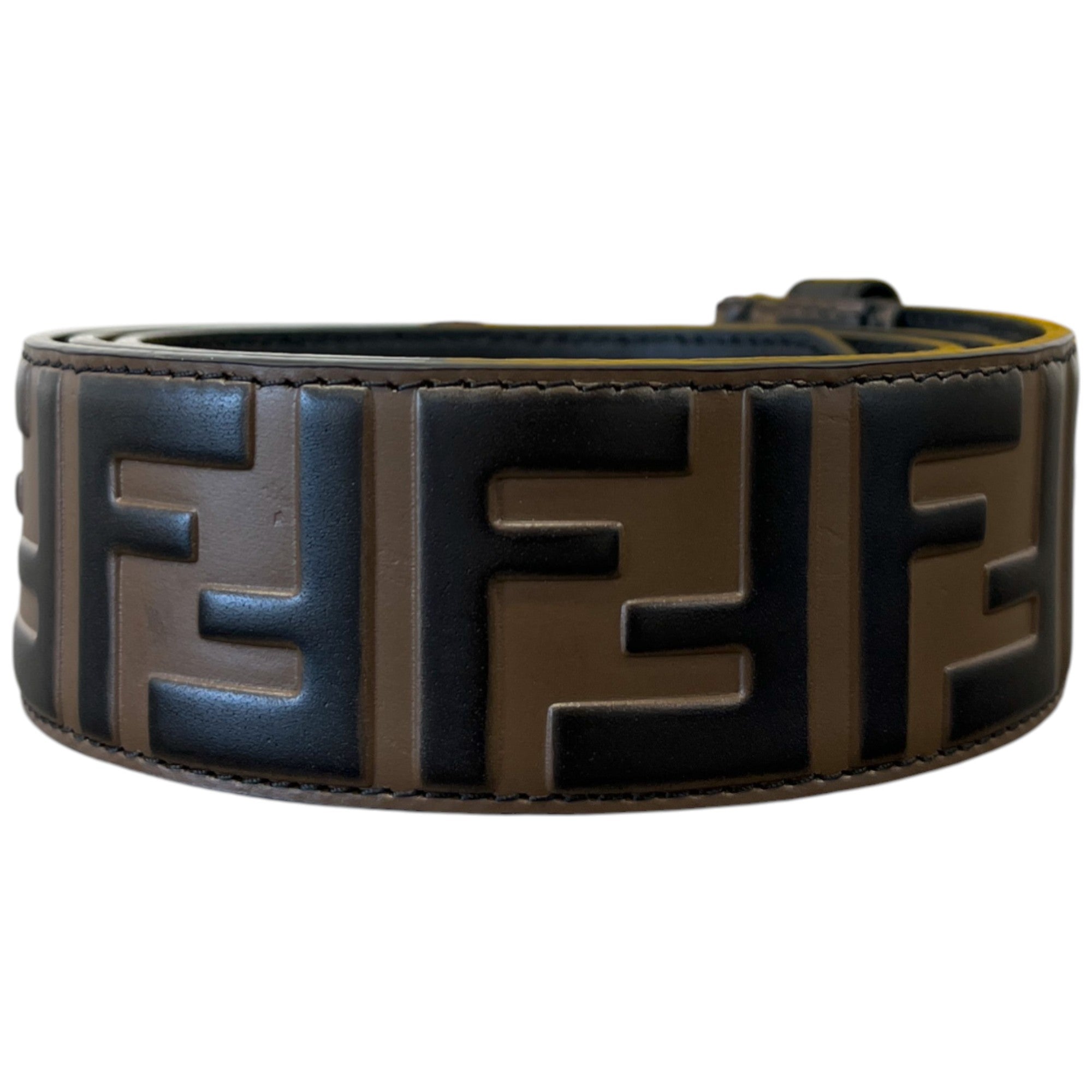 Men's Ff Logo Belt Brown Size Waist 38"