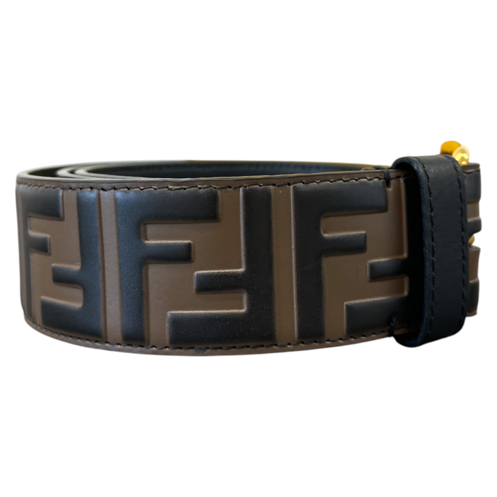 Men's Ff Logo Belt Brown Size Waist 38"