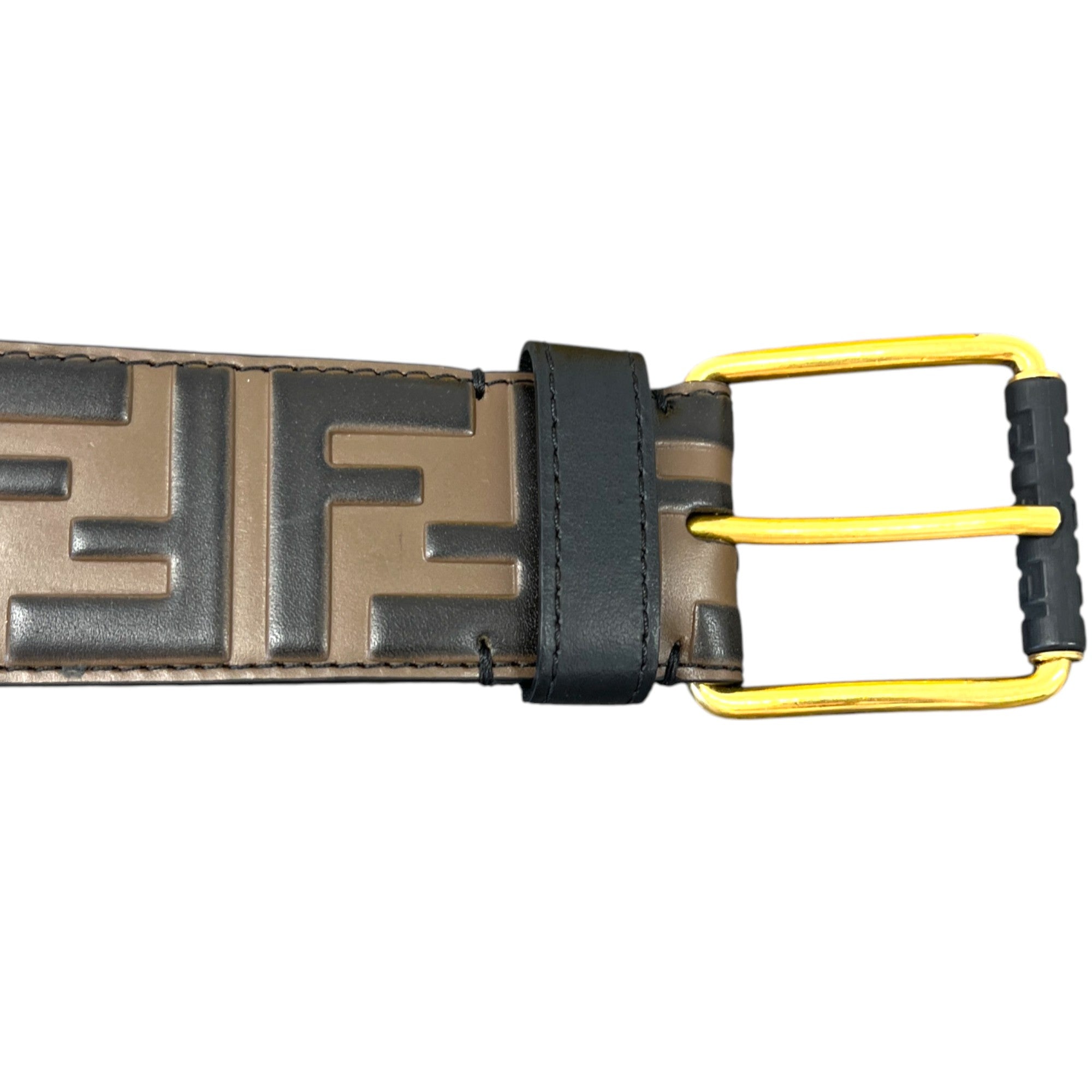 Men's Ff Logo Belt Brown Size Waist 38"