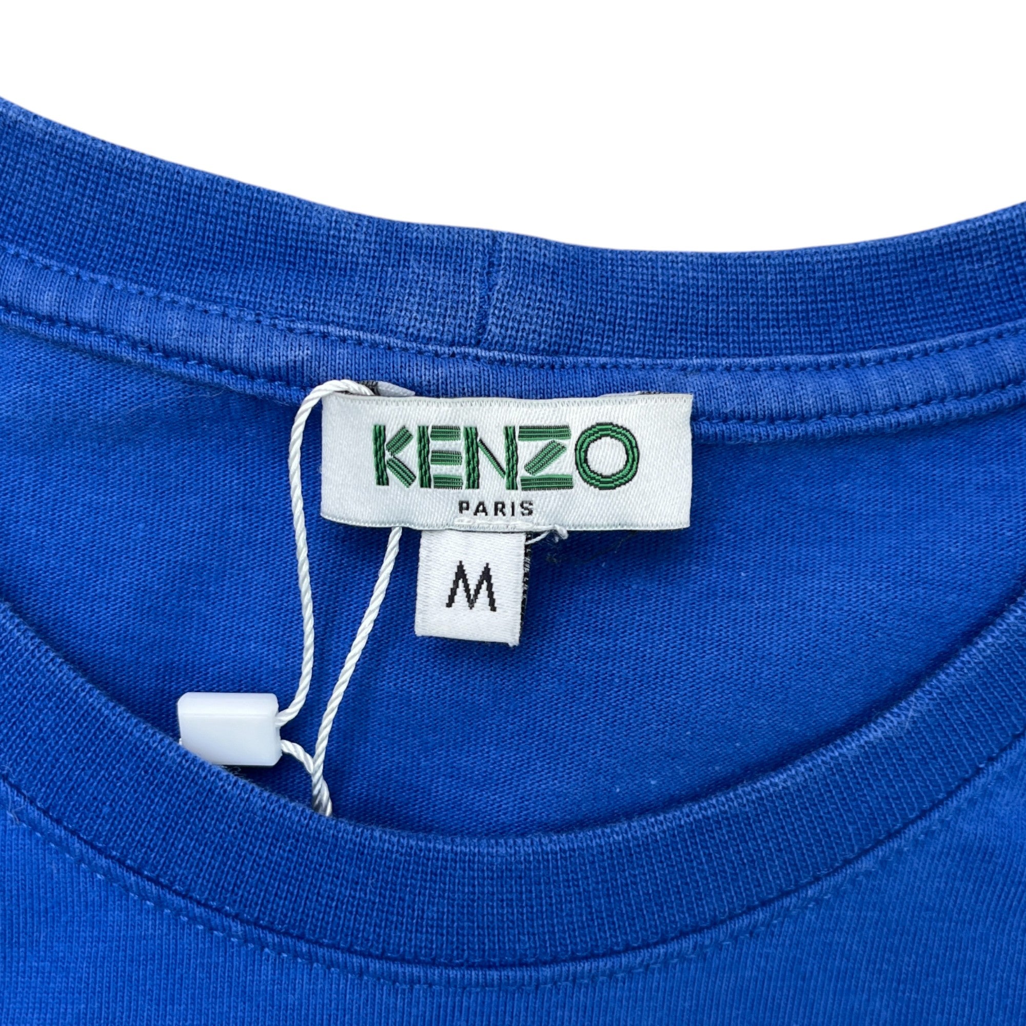 Men's Tiger Logo Print T-Shirt Blue Size M