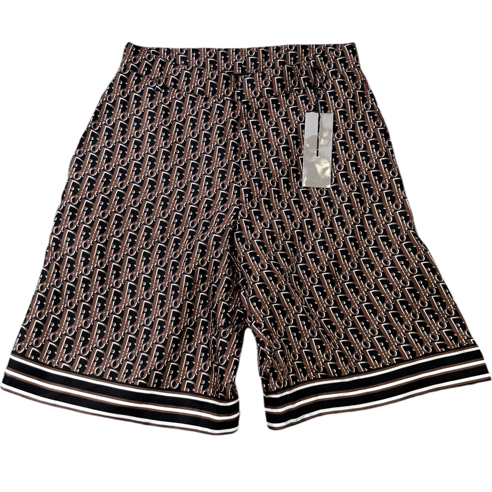 Men's Oblique Silk Shorts Brown Size IT 44 / UK 28
