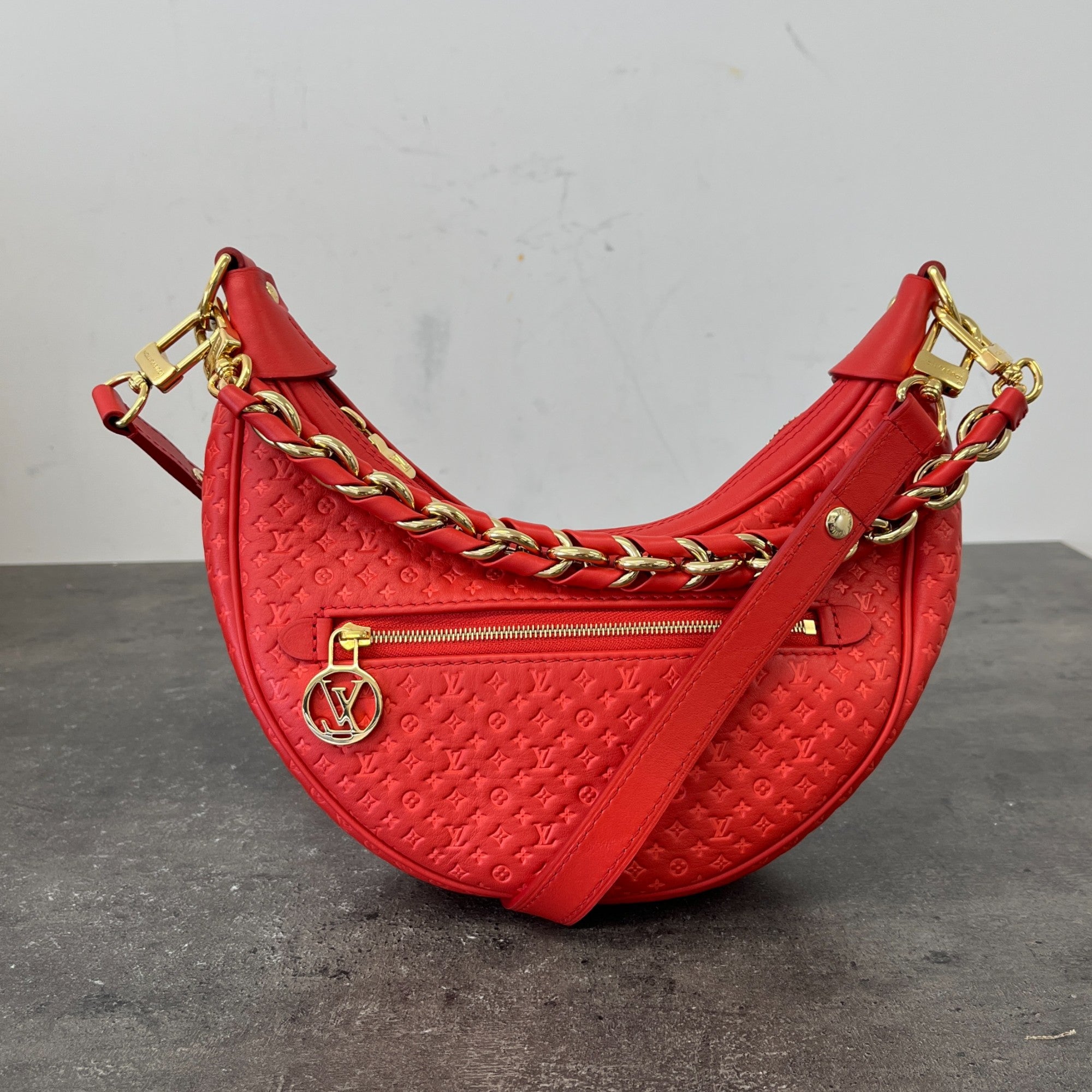 Women's Monogram Nanogram Loop Bag Red