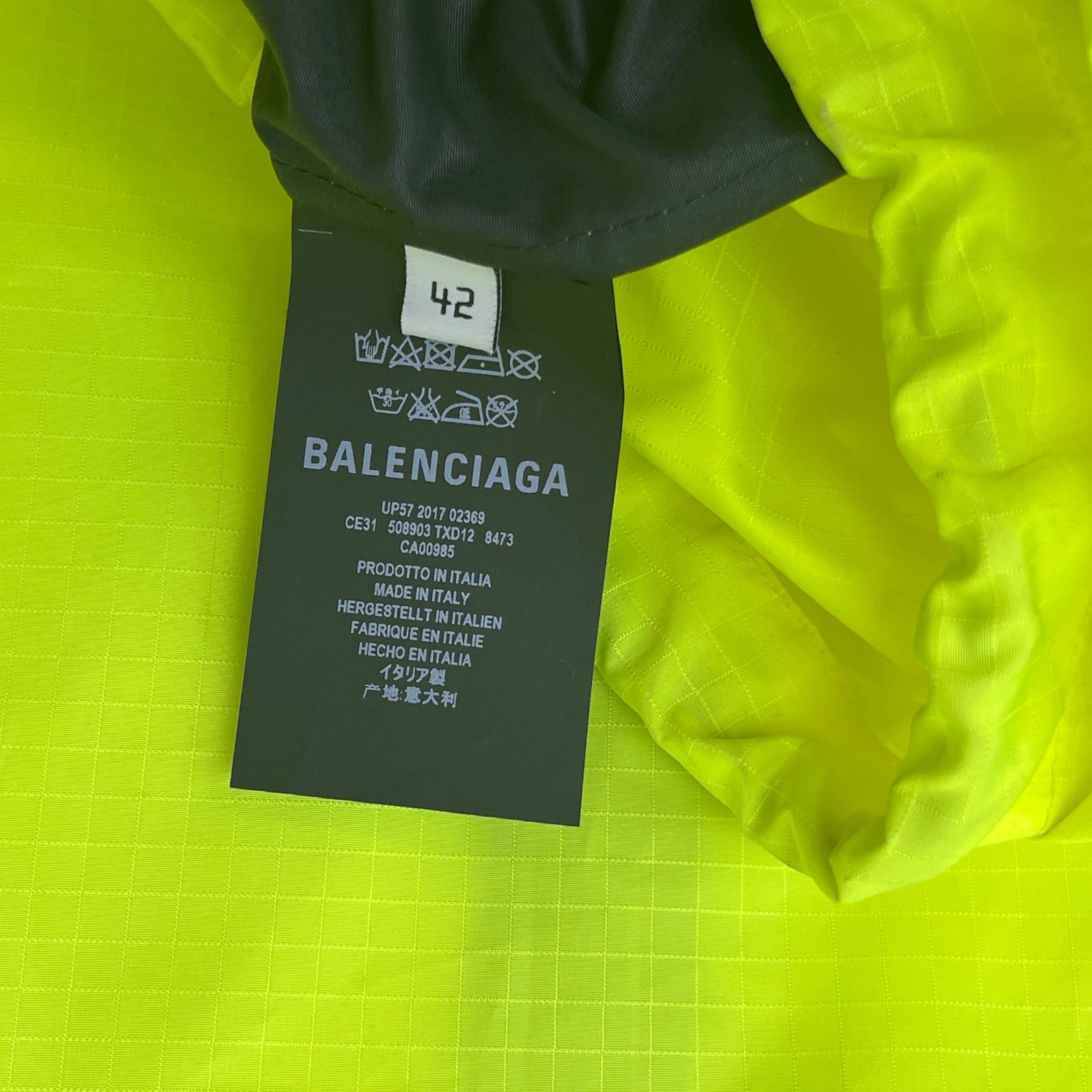 Men's Neon Logo Print Jacket Yellow Size XL