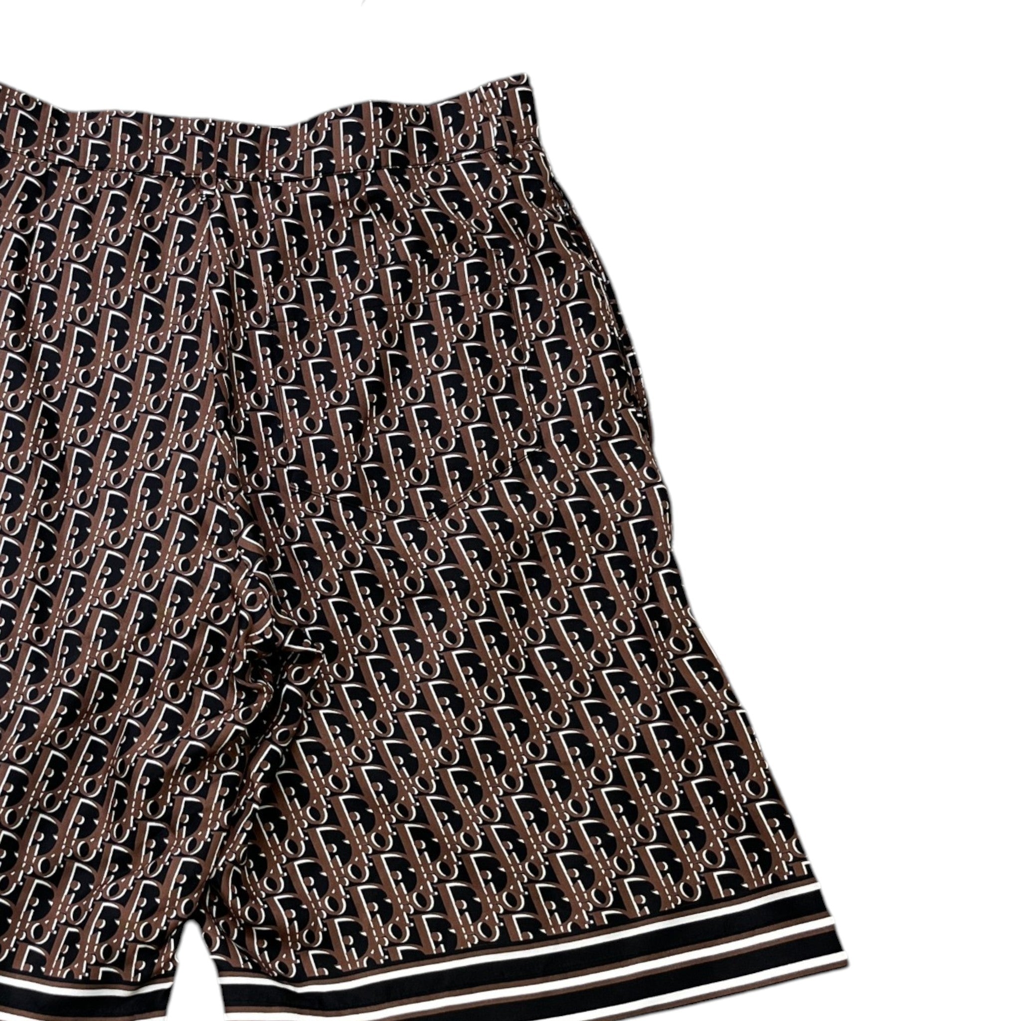Men's Oblique Silk Shorts Brown Size IT 44 / UK 28
