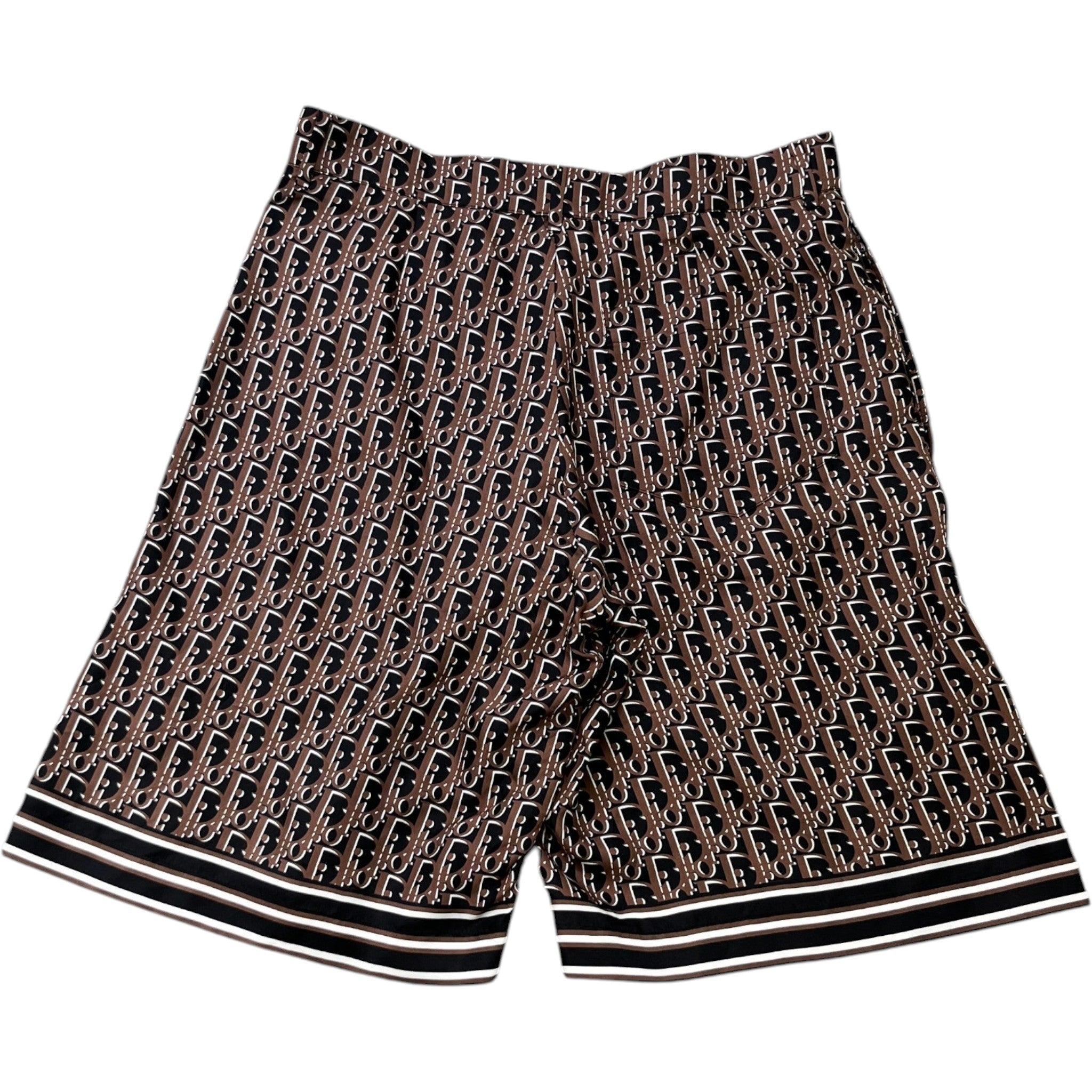 Men's Oblique Silk Shorts Brown Size IT 44 / UK 28