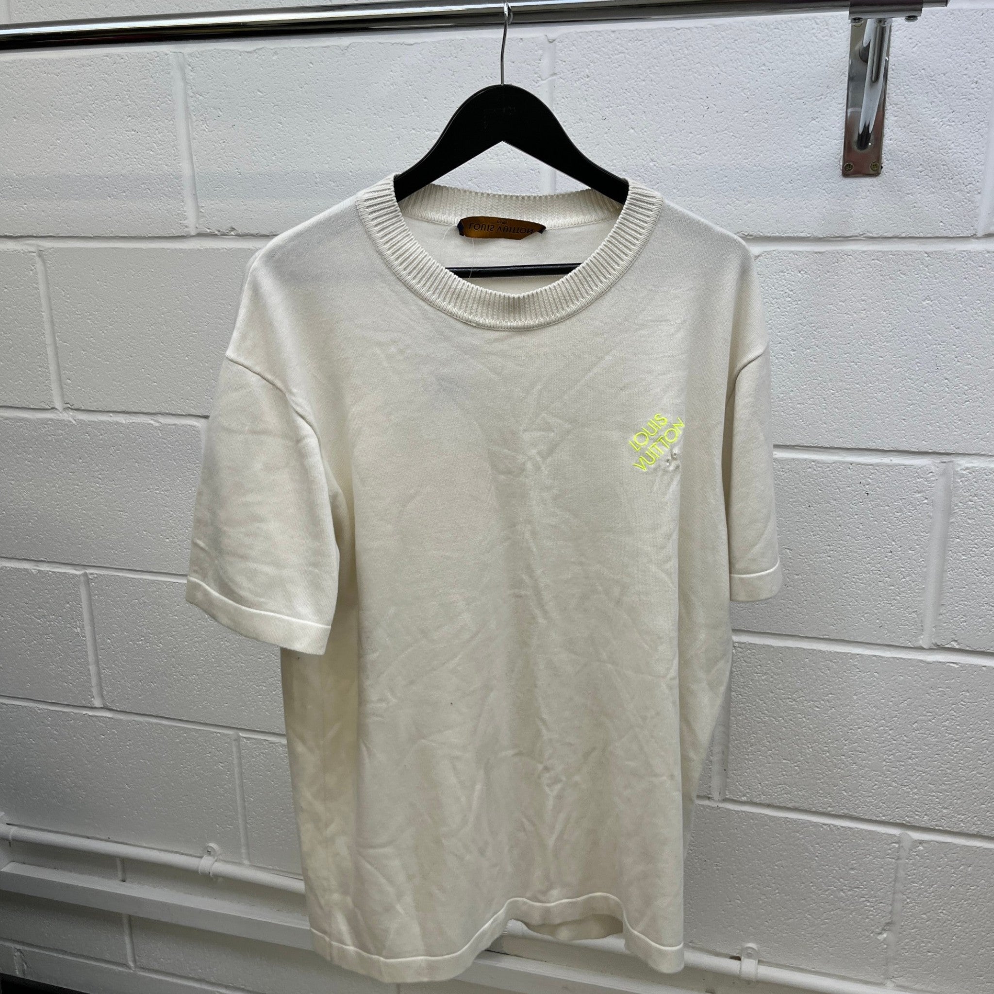 Men's Embroidered Logo T-Shirt White Size L