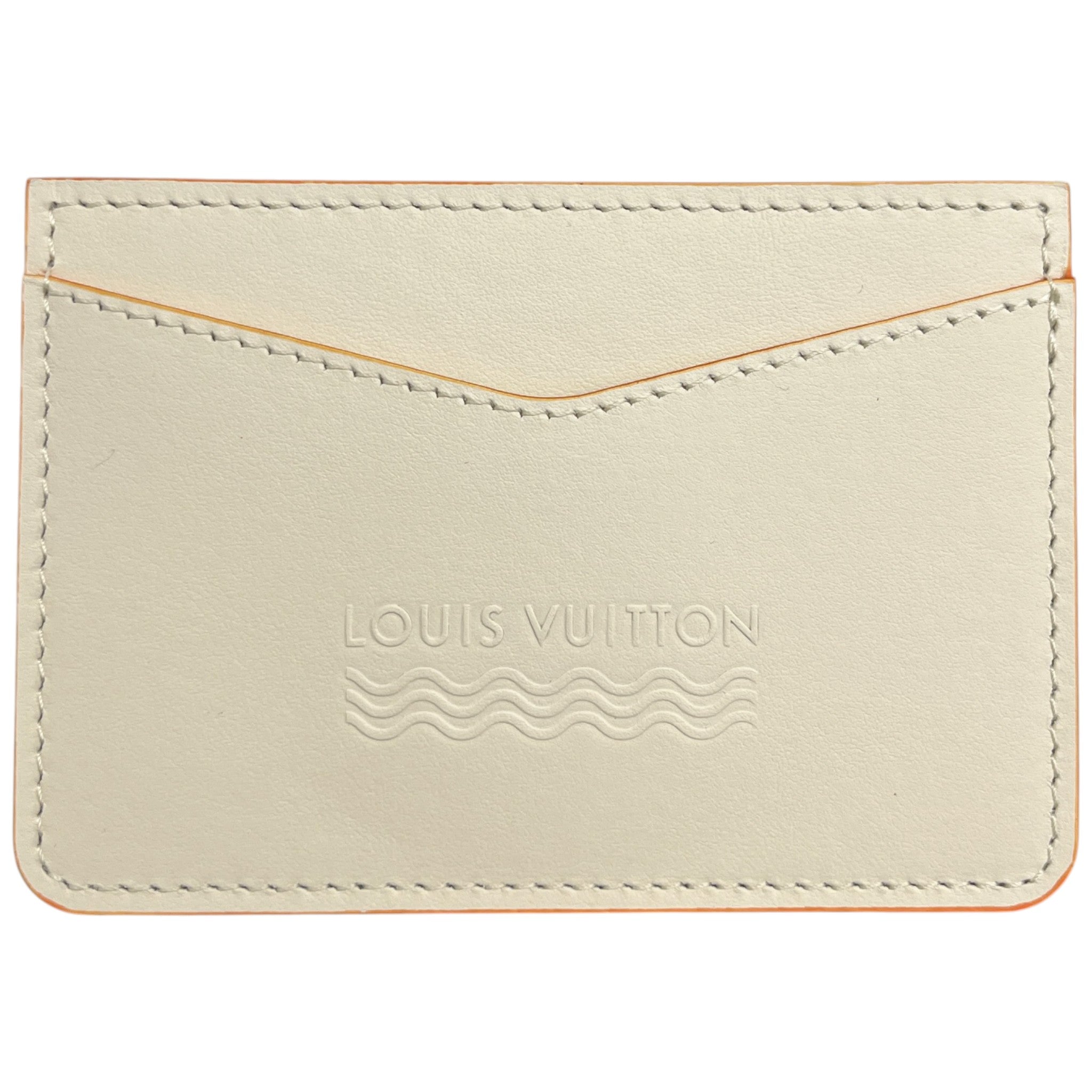 Women's Embossed Logo Card Holder Cream