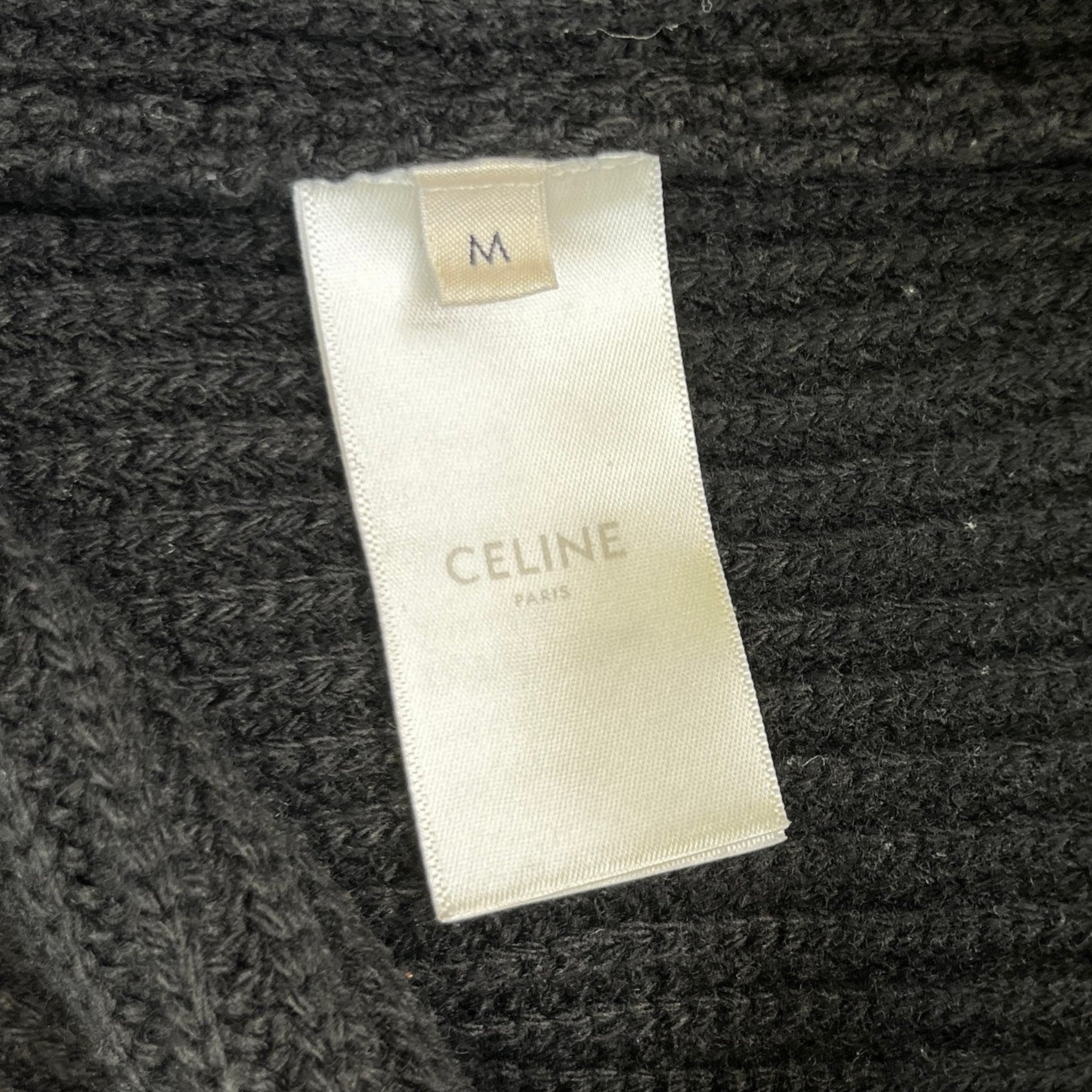 Men's Ribbed Wool Logo Jumper Black Size M