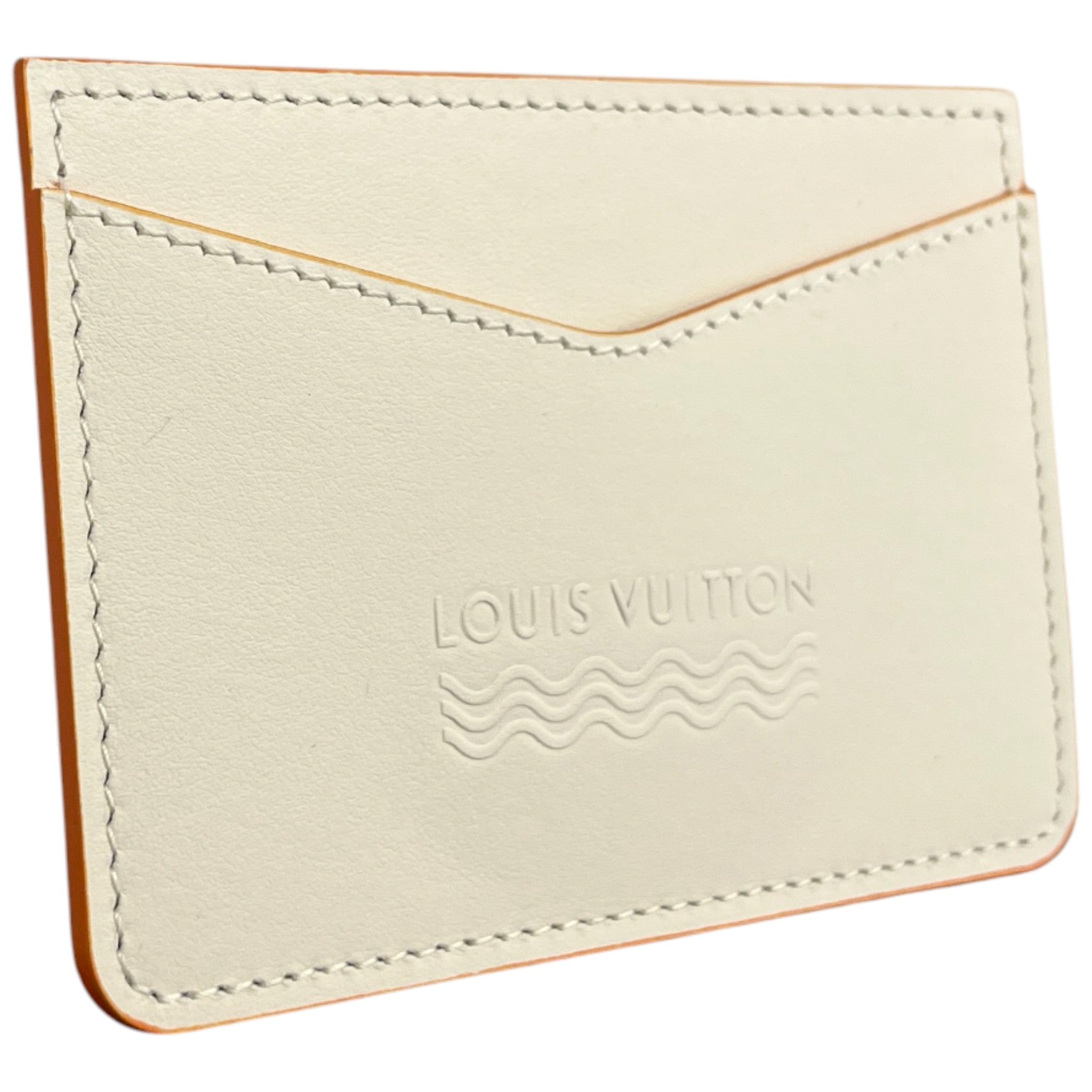 Women's Embossed Logo Card Holder Cream