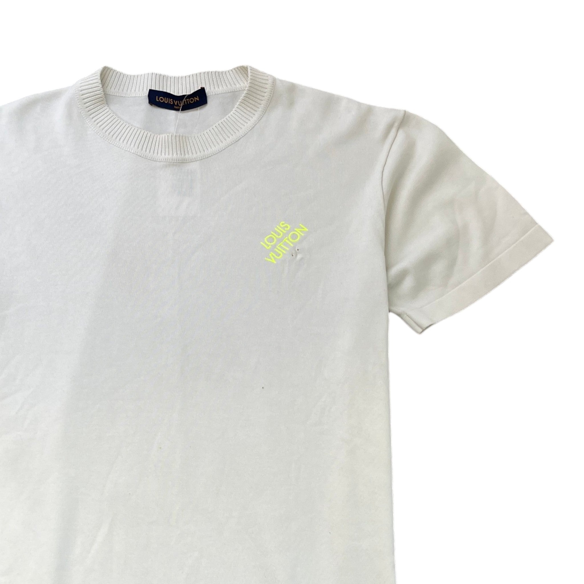 Men's Embroidered Logo T-Shirt White Size L