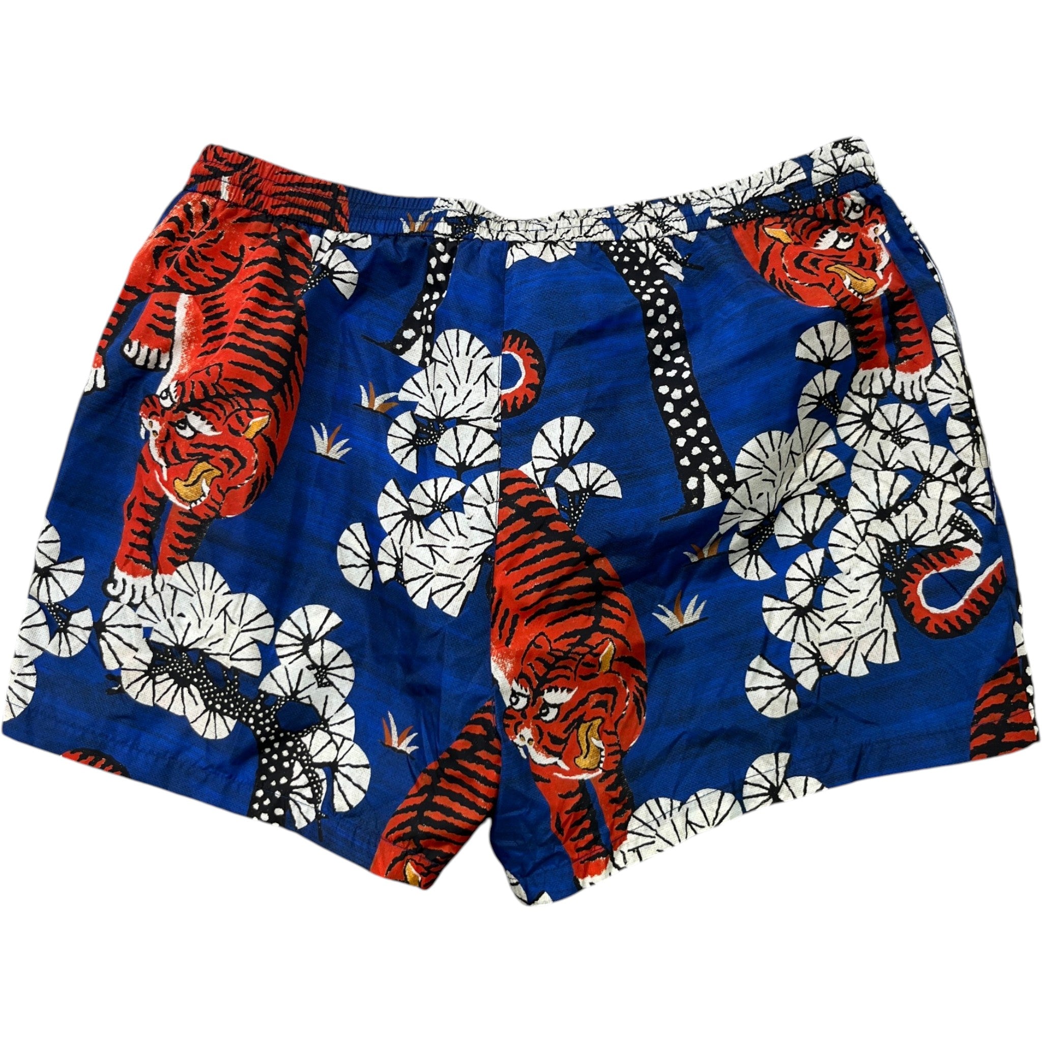Men's Tiger Print Swim Shorts Blue Size W32 / IT 48