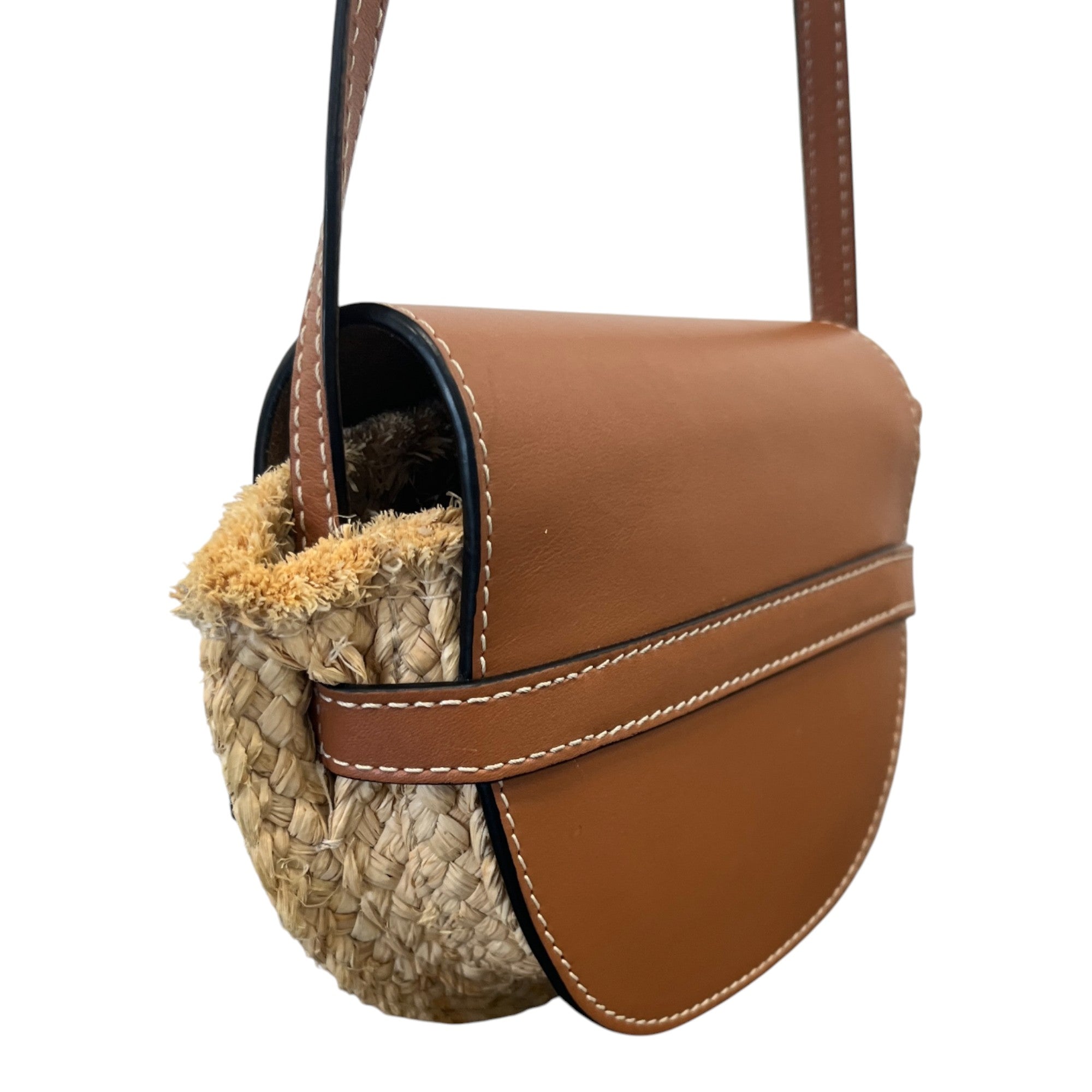Women's Raffia Mini Gate Handbag Brown