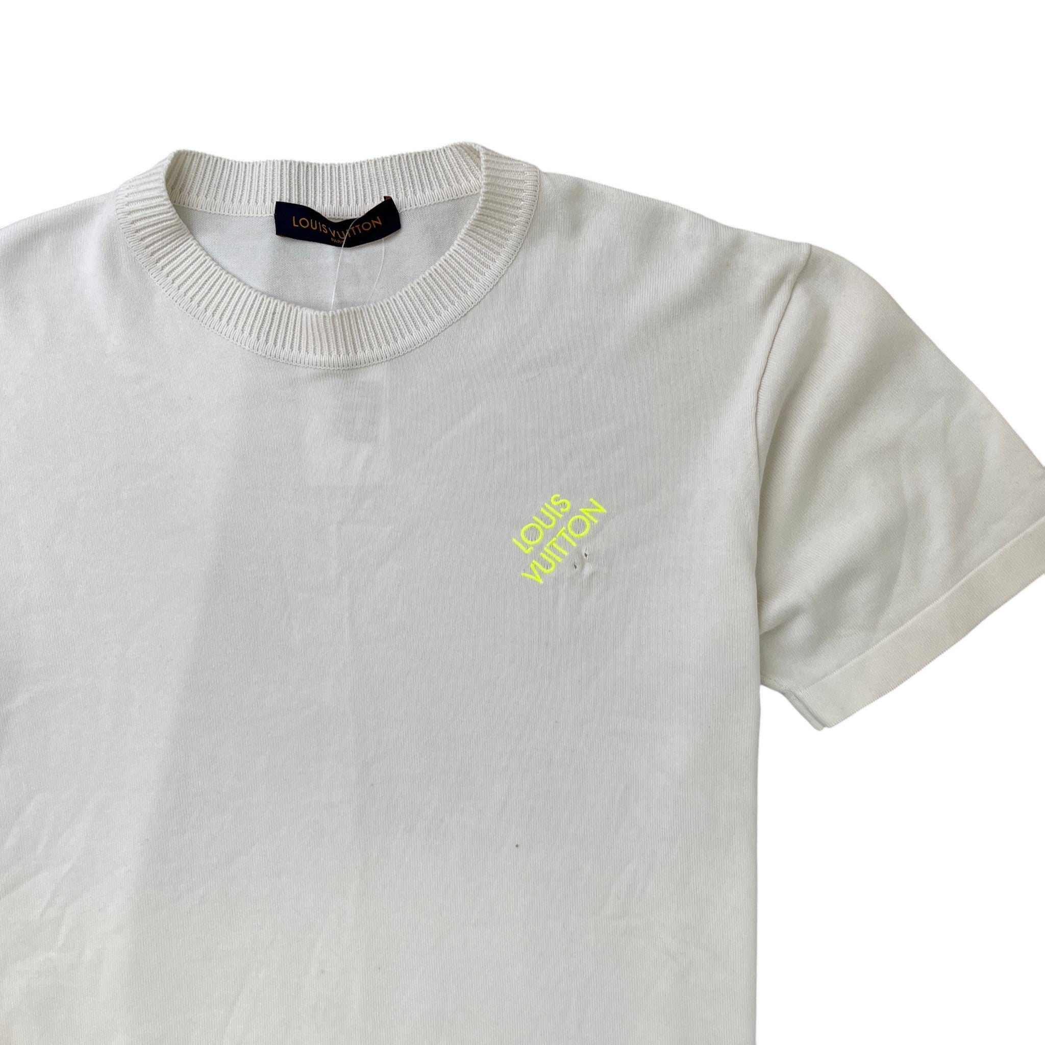 Men's Embroidered Logo T-Shirt White Size L