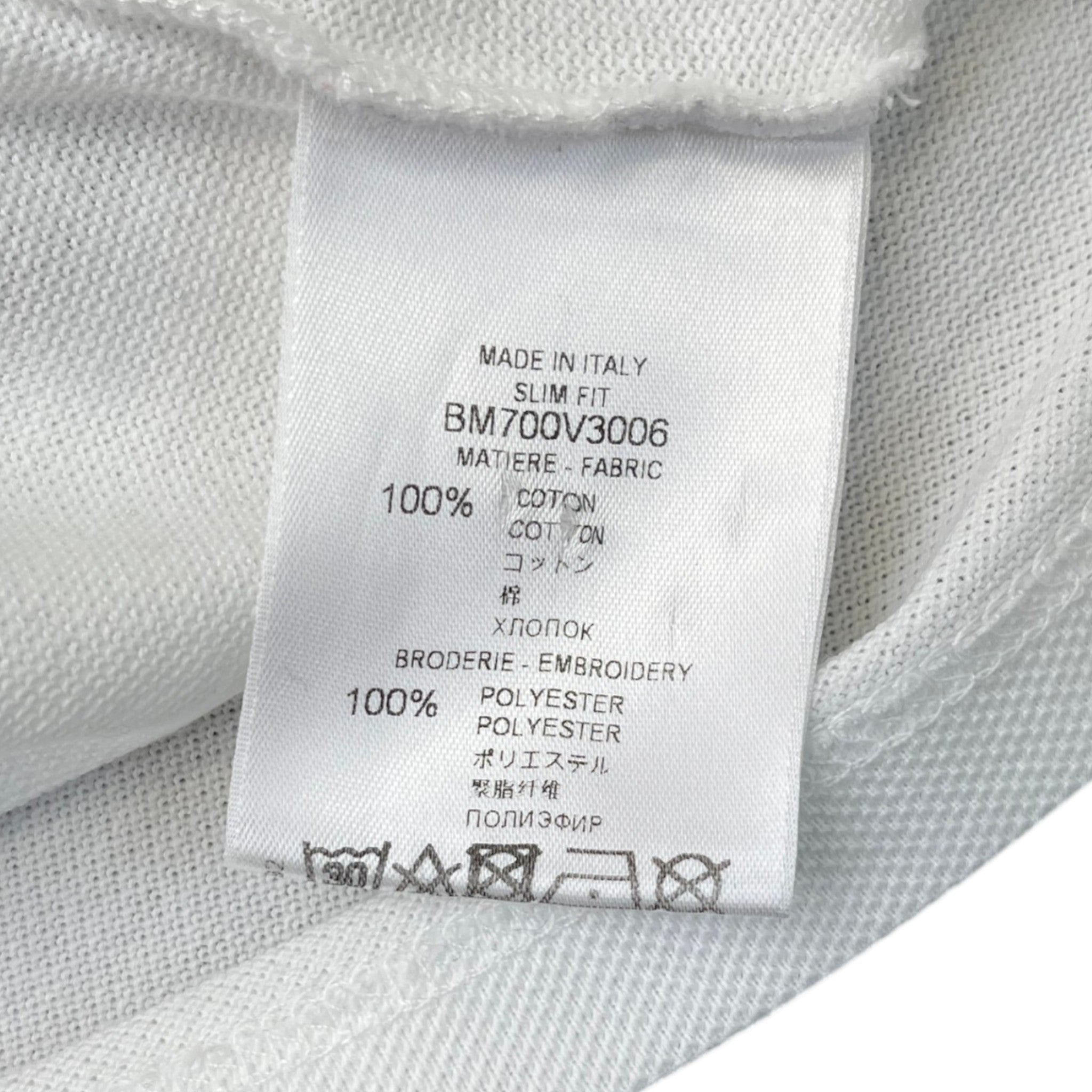 Men's Stars Embroidered Polo Shirt White Size XXL