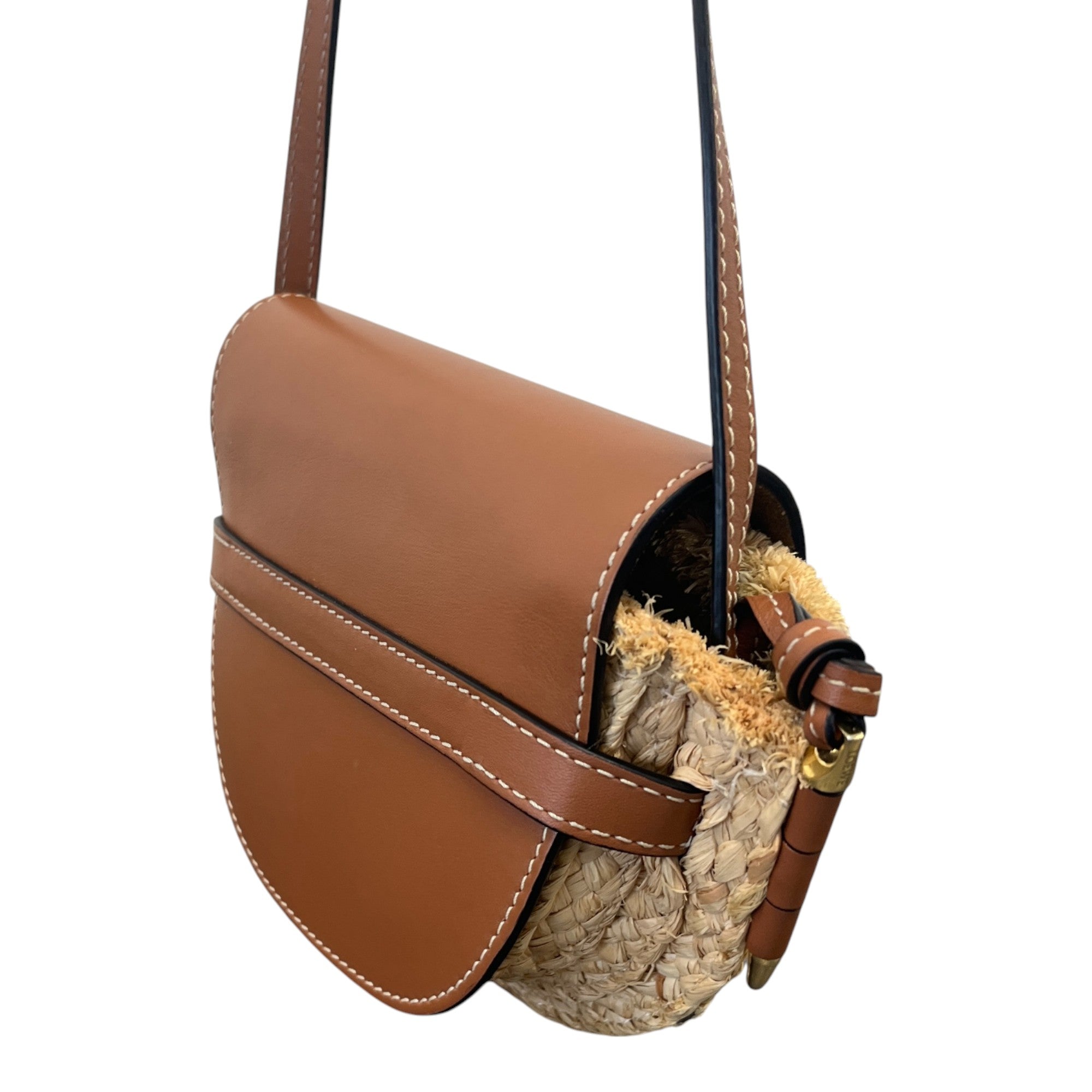 Women's Raffia Mini Gate Handbag Brown