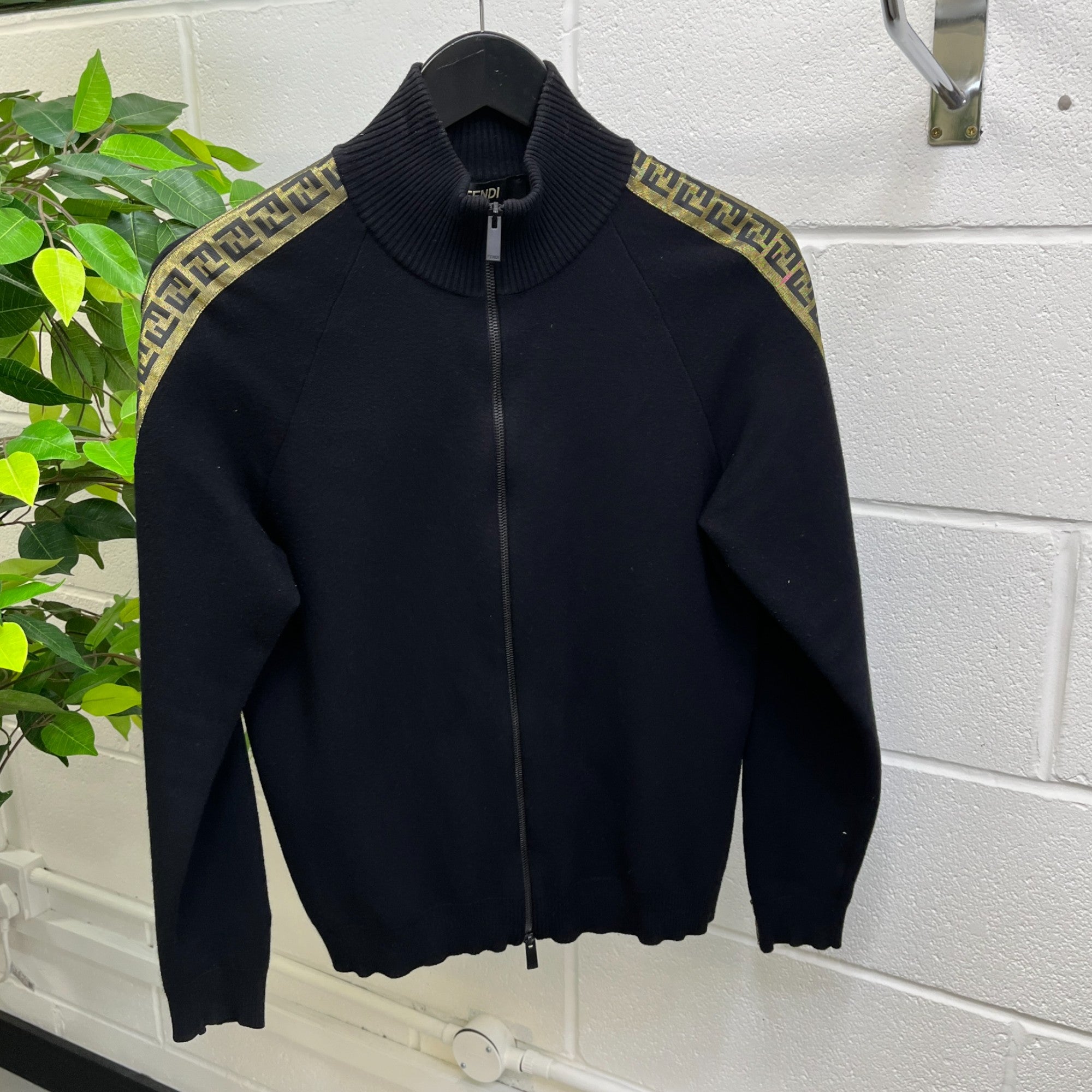 Men's Logo Strip Track Jacket Black Size IT 44 / UK XS