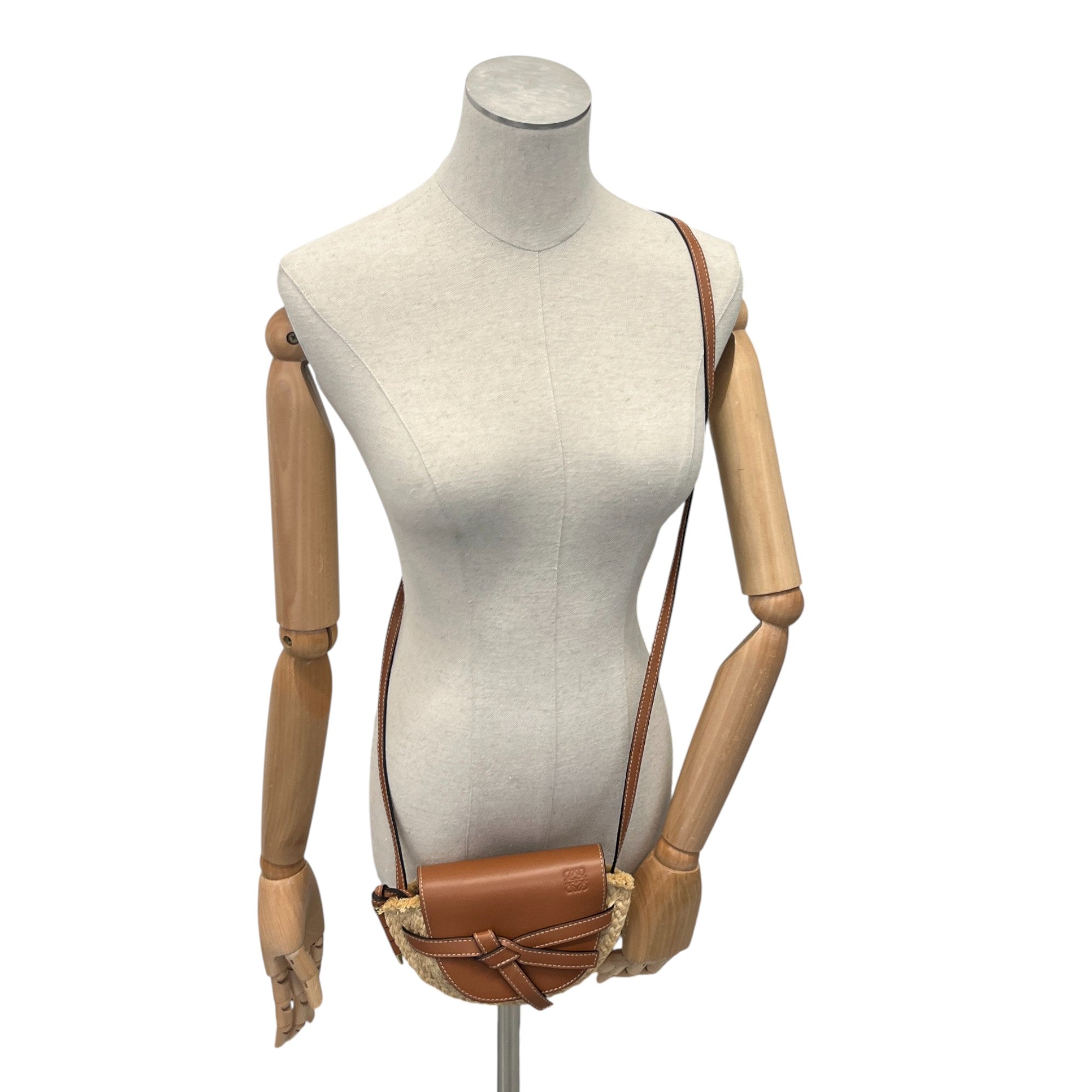 Women's Raffia Mini Gate Handbag Brown